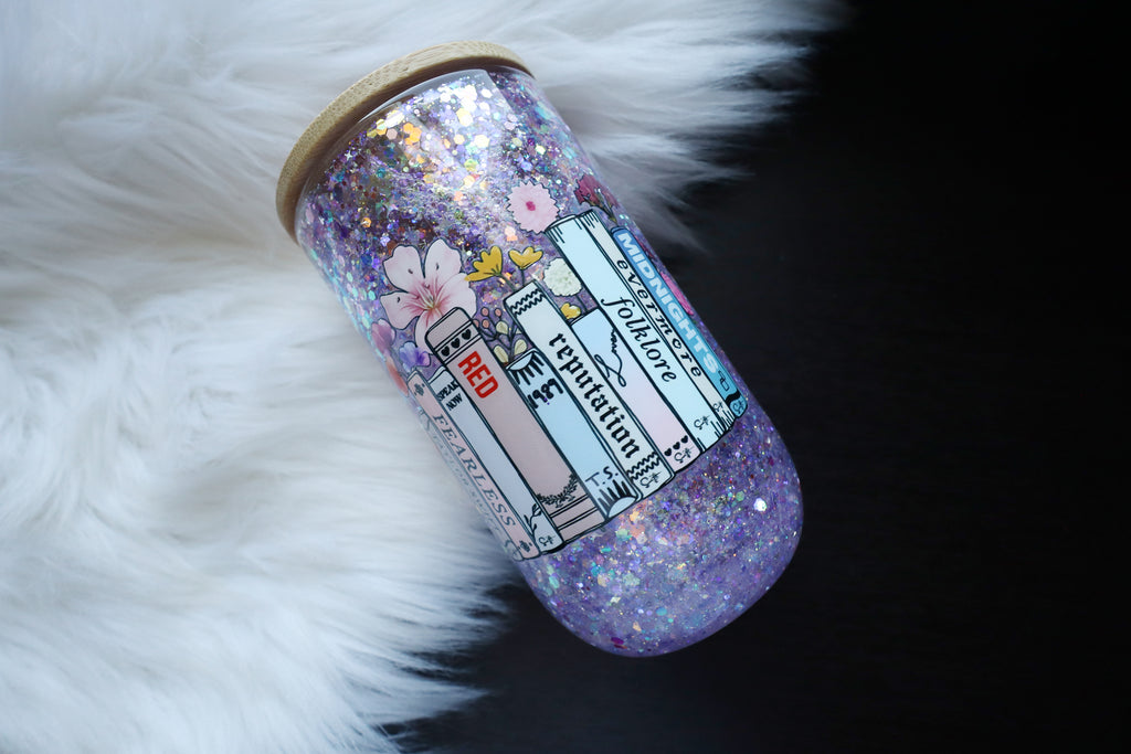 14oz Glass Snow Globe Wine Tumbler - TS Eras