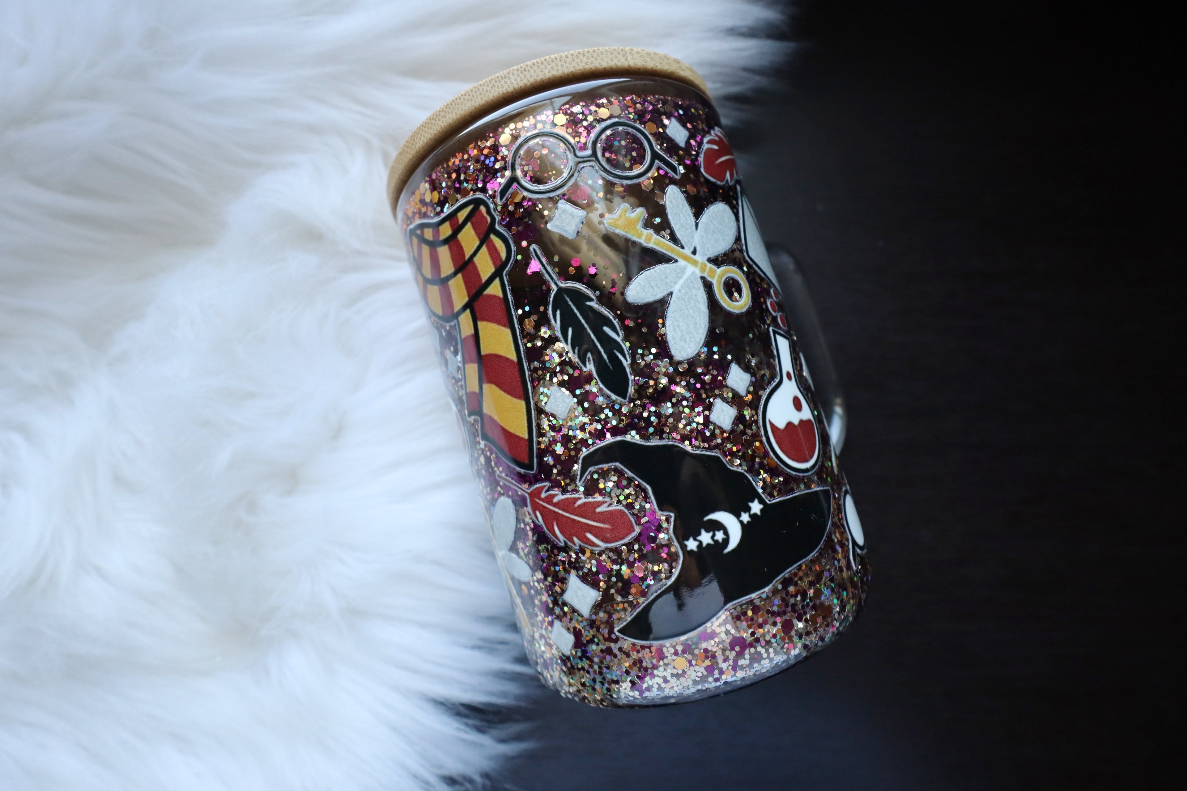 12oz Glass Snow Globe Mug Tumbler - HP