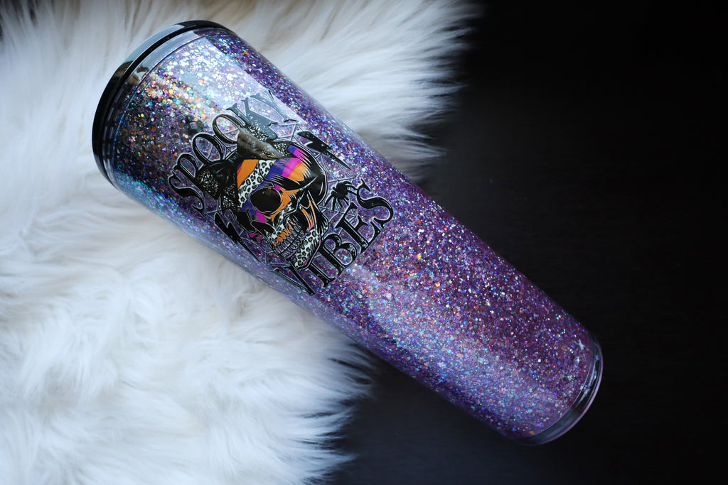 24oz Acrylic Snow Globe Tumbler - Spooky