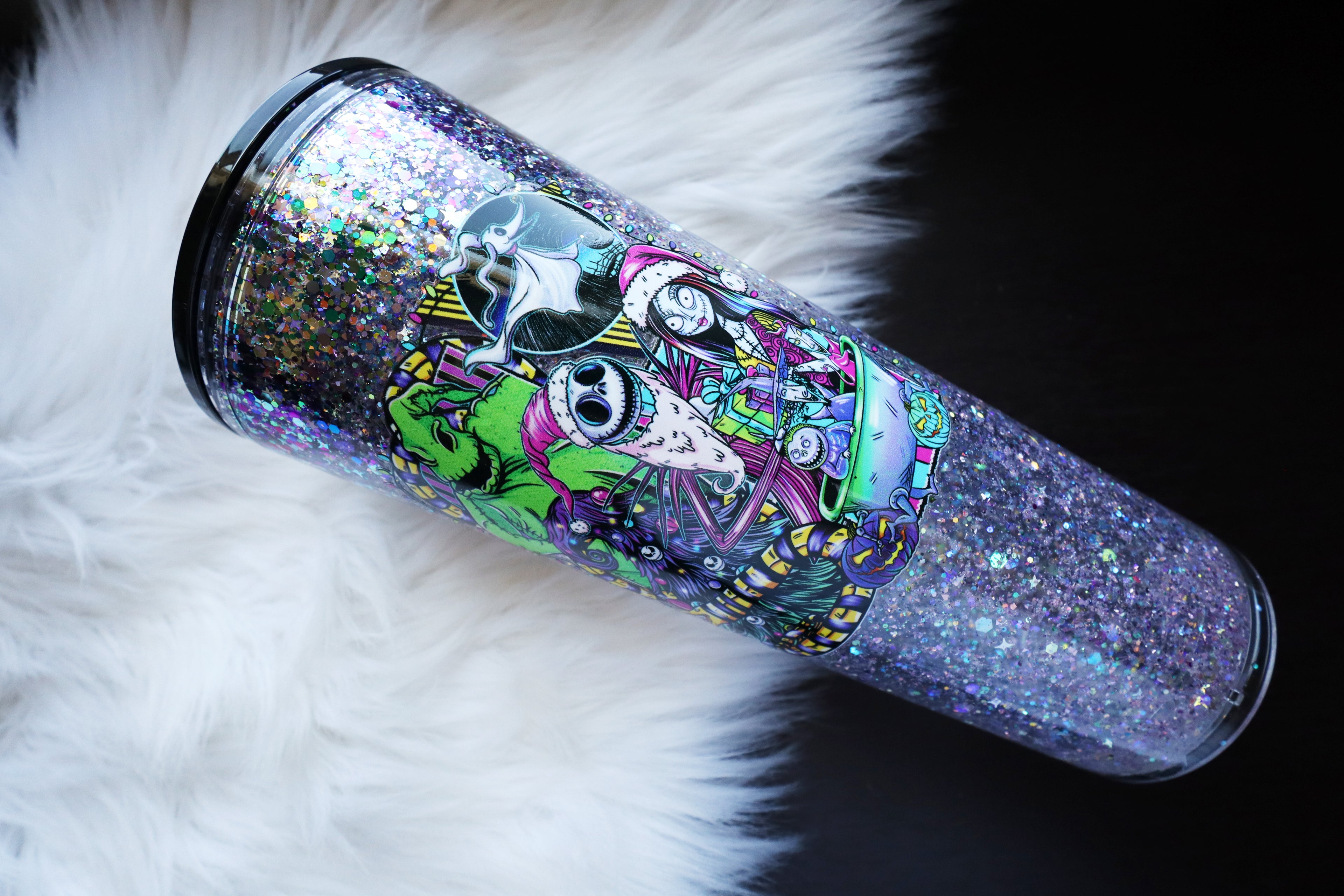 24oz Acrylic Snow Globe Tumbler - Spooky Xmas