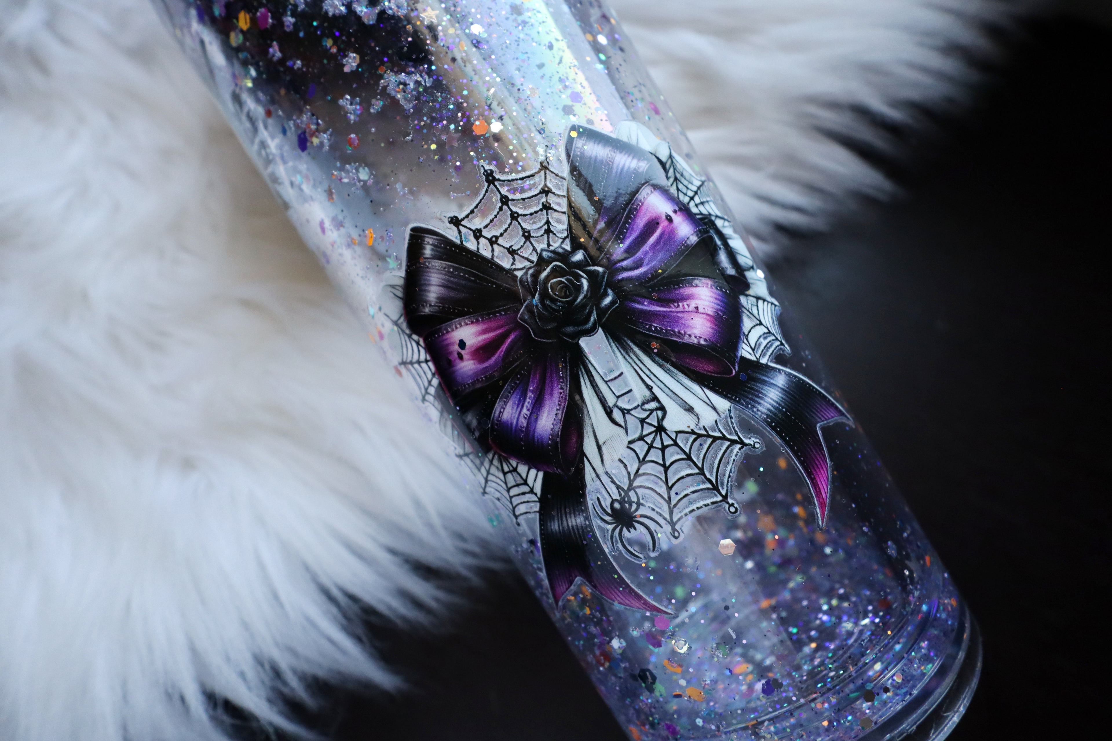 24oz Acrylic Snow Globe Tumbler - Witchy / Skelly