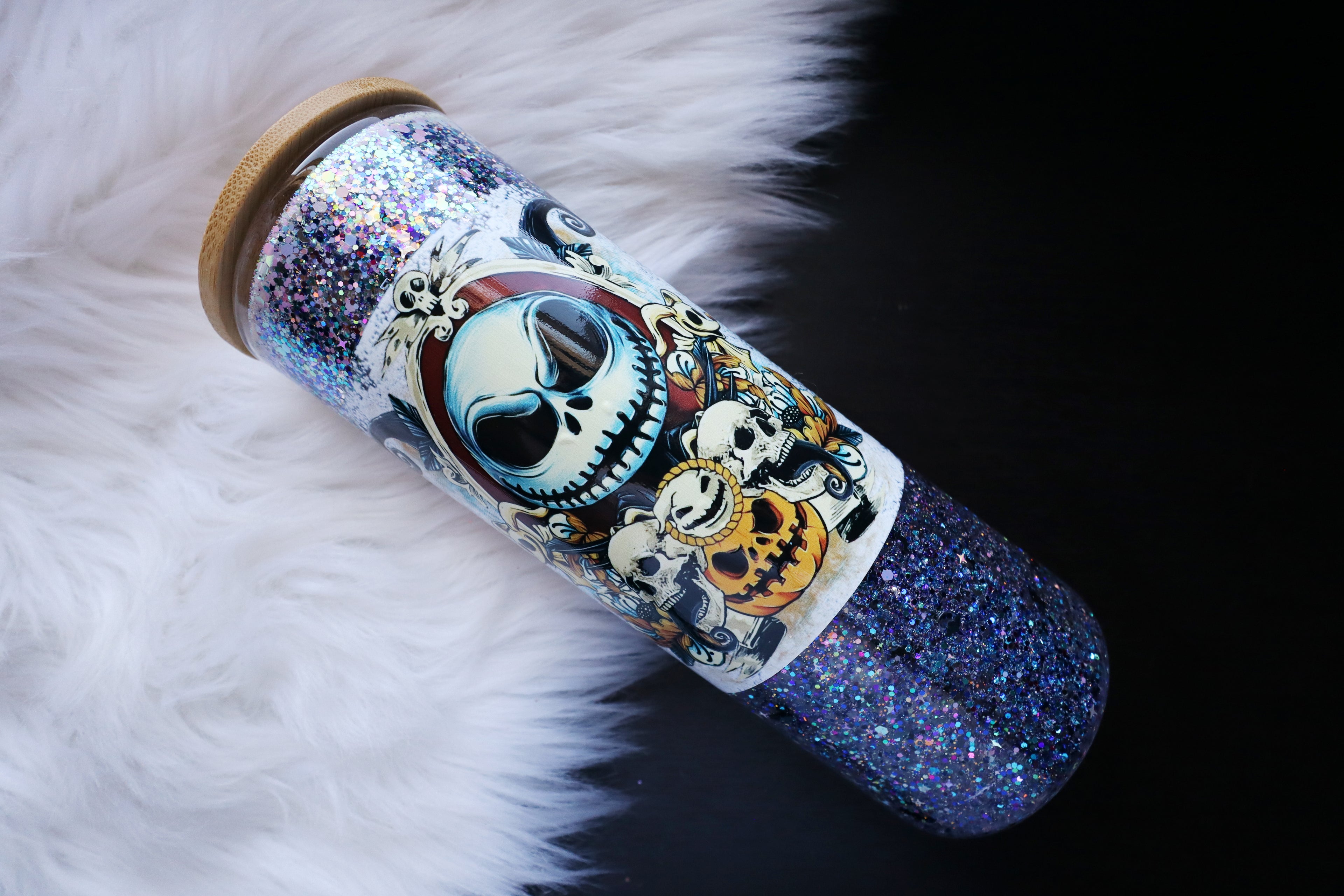 20oz Glass Snow Globe Tumbler - Spooky Characters