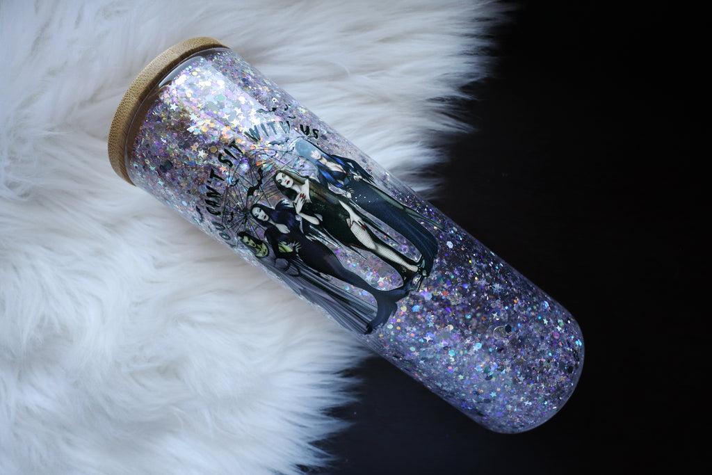 20oz Glass Snow Globe Tumbler - Can't Sit With Us