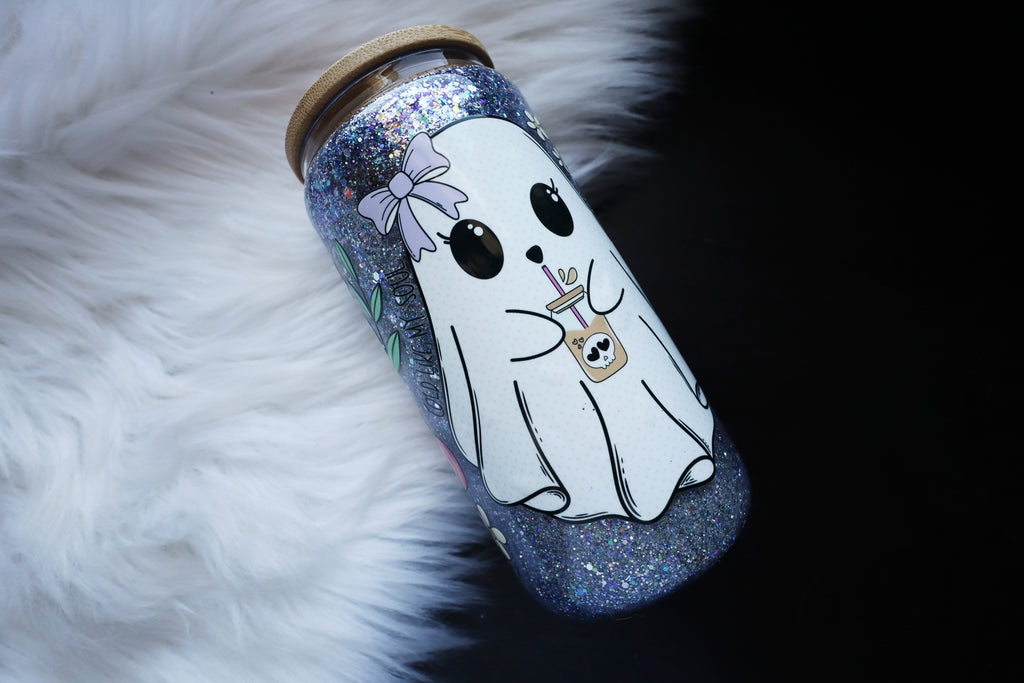 12oz Glass Snow Globe Can Tumbler - Cold Like My Soul