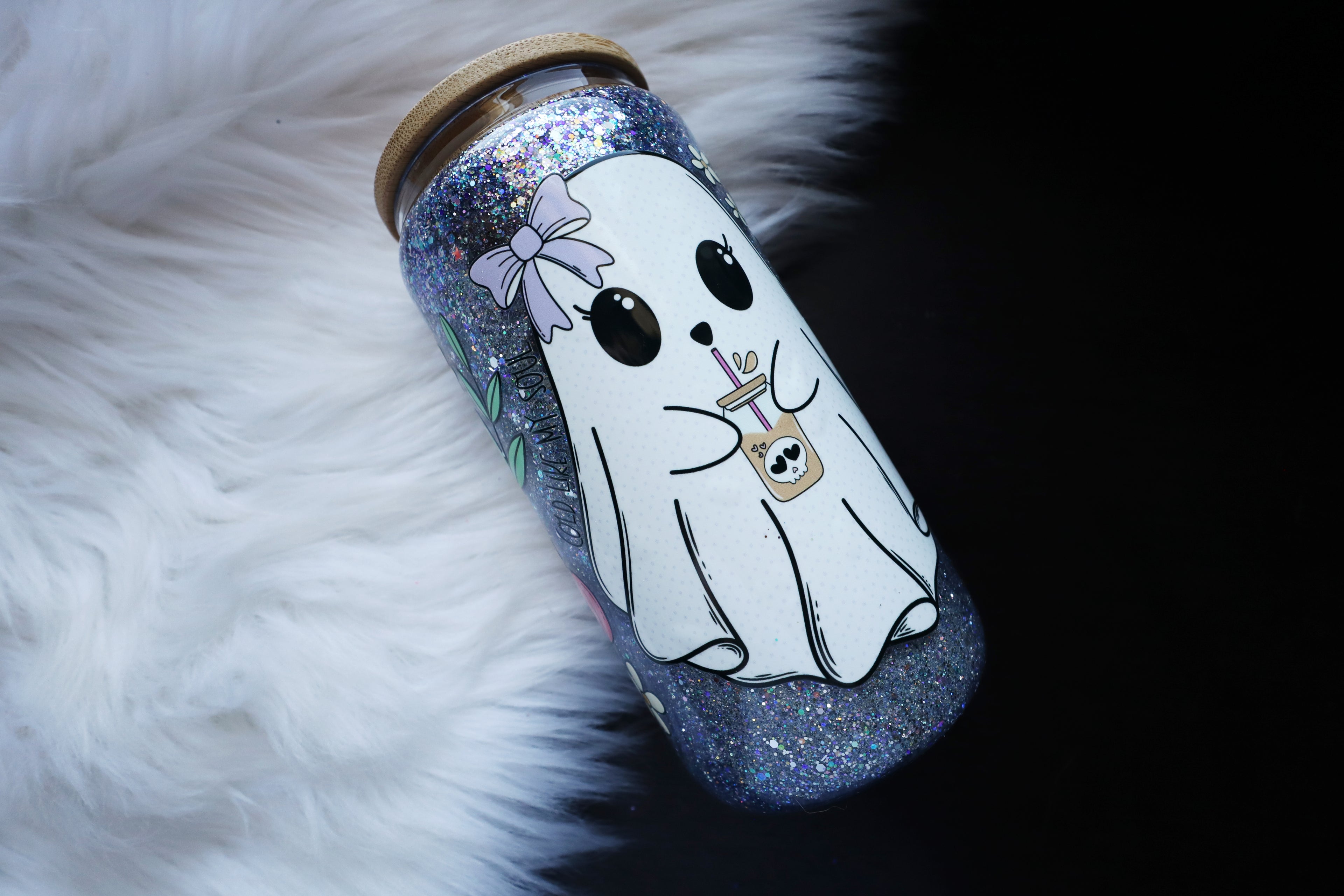 12oz Glass Snow Globe Can Tumbler - Cold Like My Soul