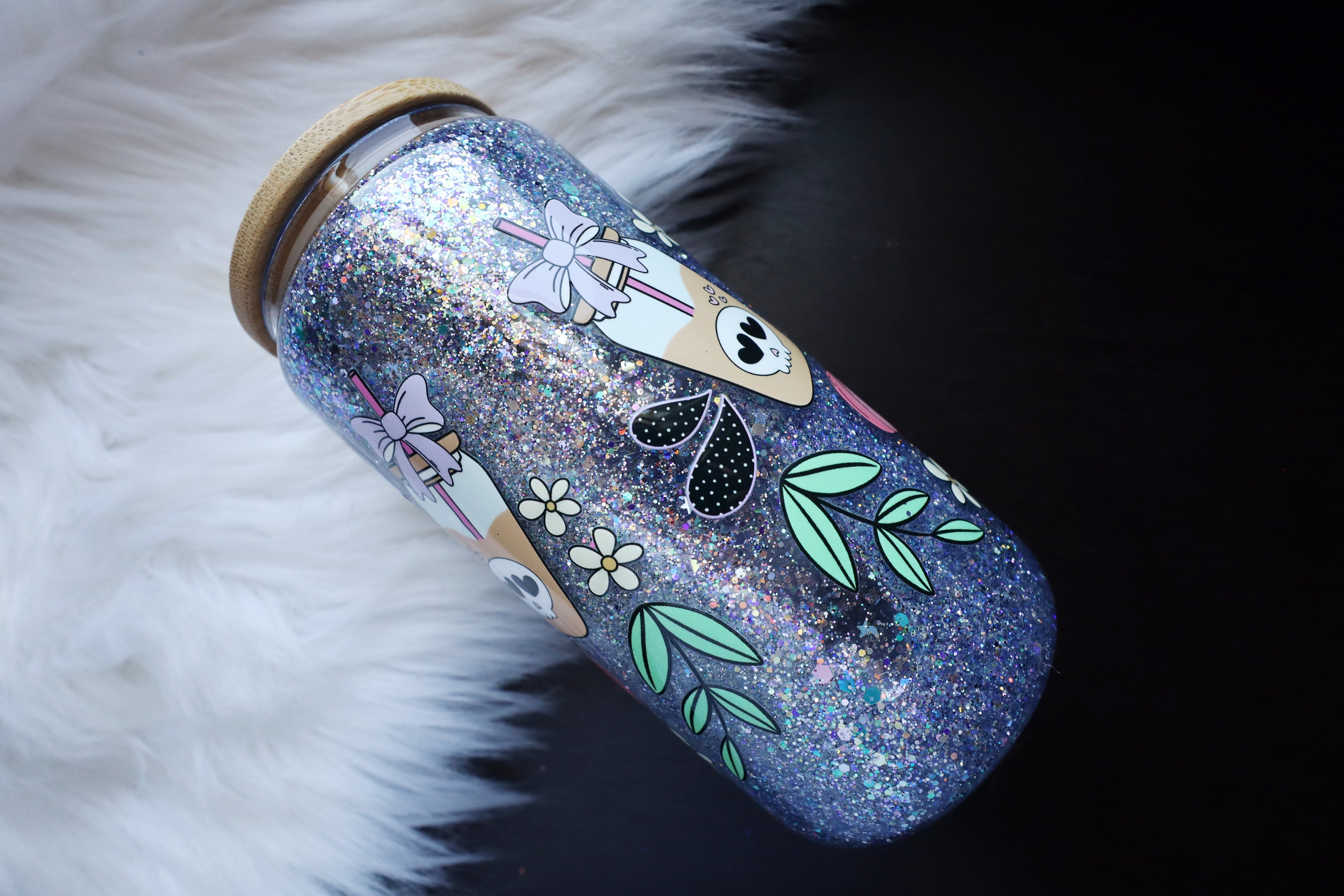 12oz Glass Snow Globe Can Tumbler - Cold Like My Soul