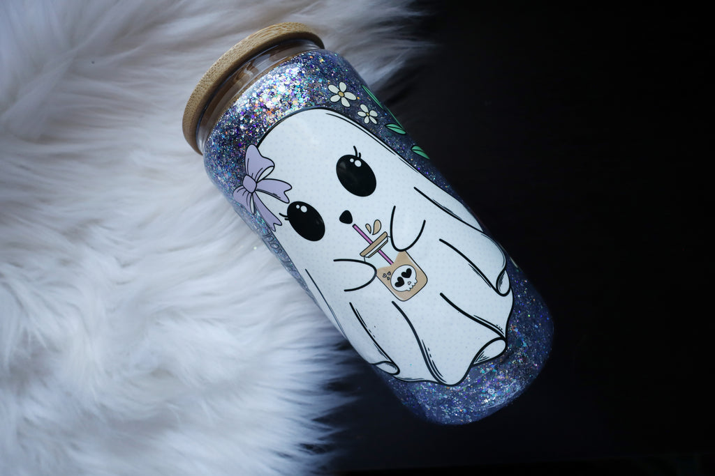 12oz Glass Snow Globe Can Tumbler - Cold Like My Soul