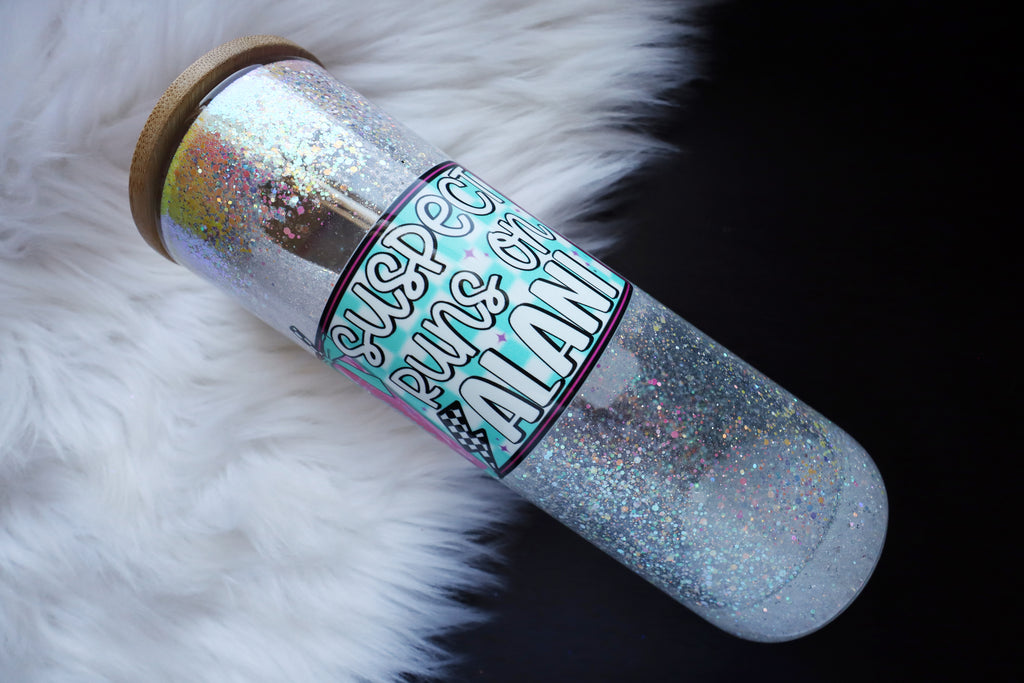 20oz Glass Snow Globe Tumbler - Alani