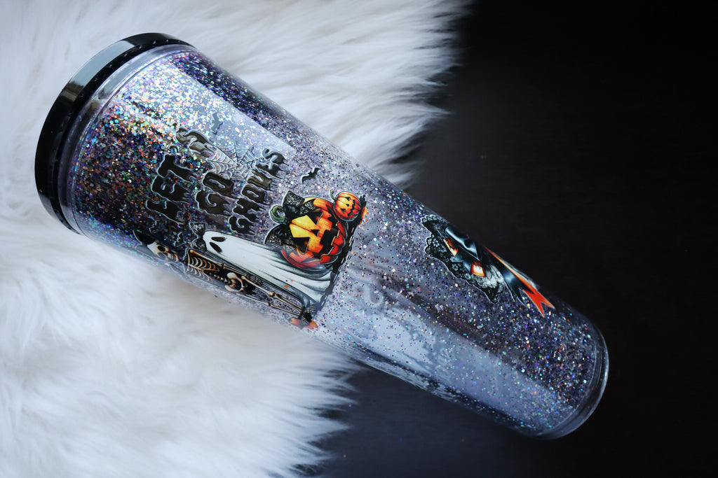 24oz Acrylic Snow Globe Tumbler - Let's Go Ghouls