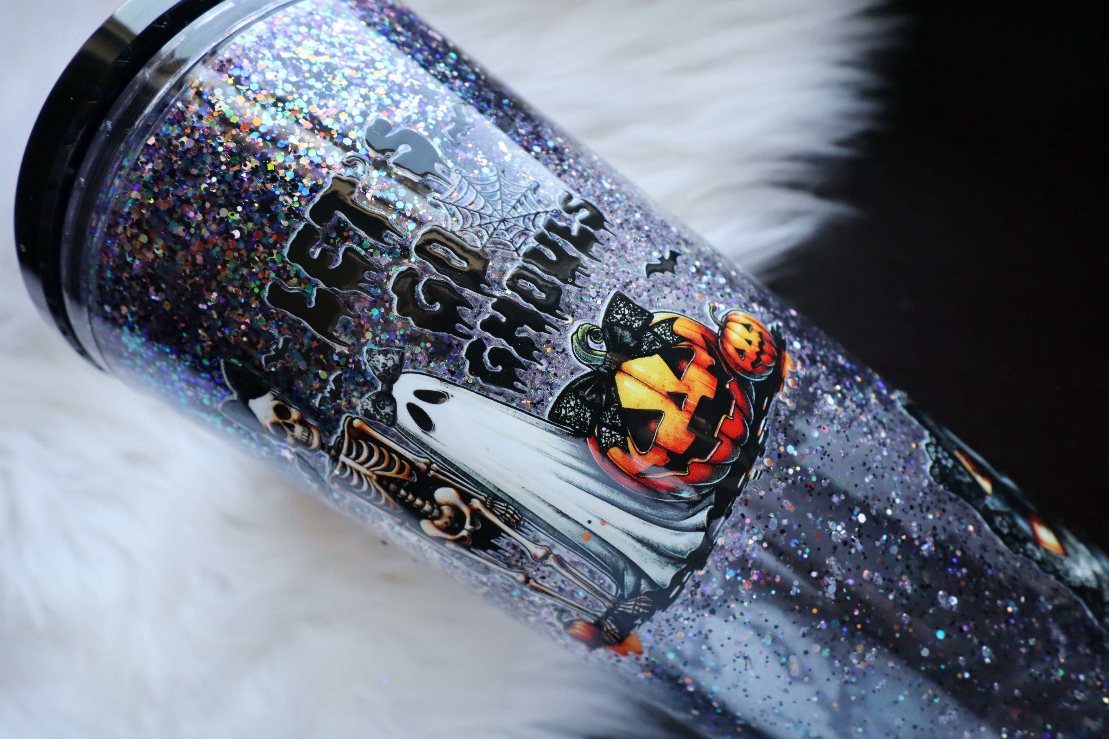 24oz Acrylic Snow Globe Tumbler - Let's Go Ghouls