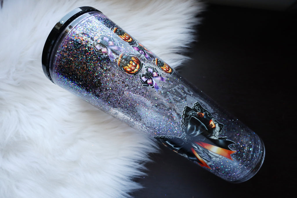 24oz Acrylic Snow Globe Tumbler - Let's Go Ghouls
