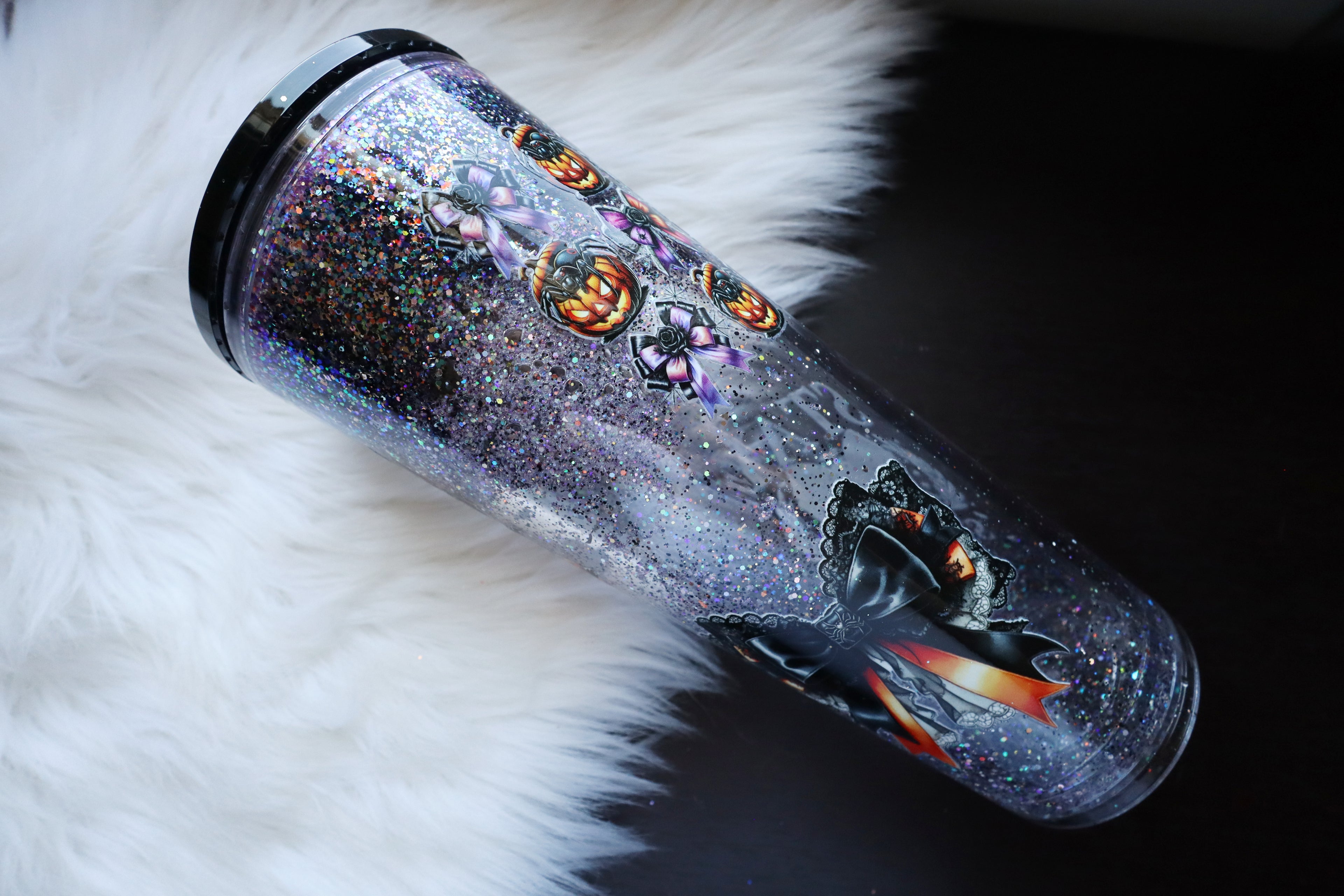 24oz Acrylic Snow Globe Tumbler - Let's Go Ghouls