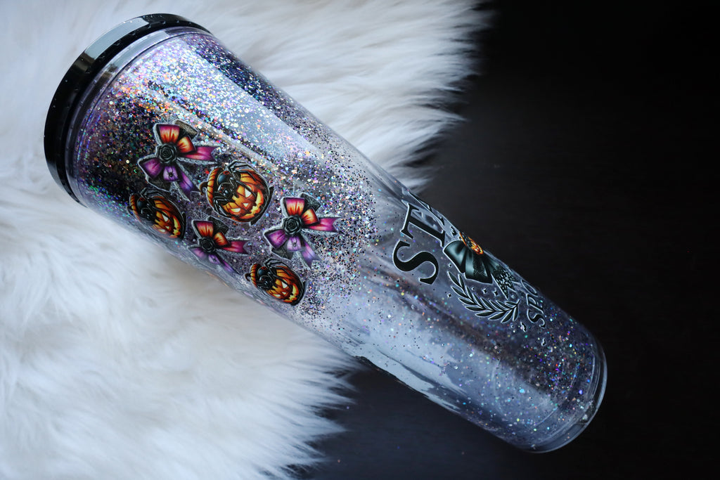 24oz Acrylic Snow Globe Tumbler - Let's Go Ghouls
