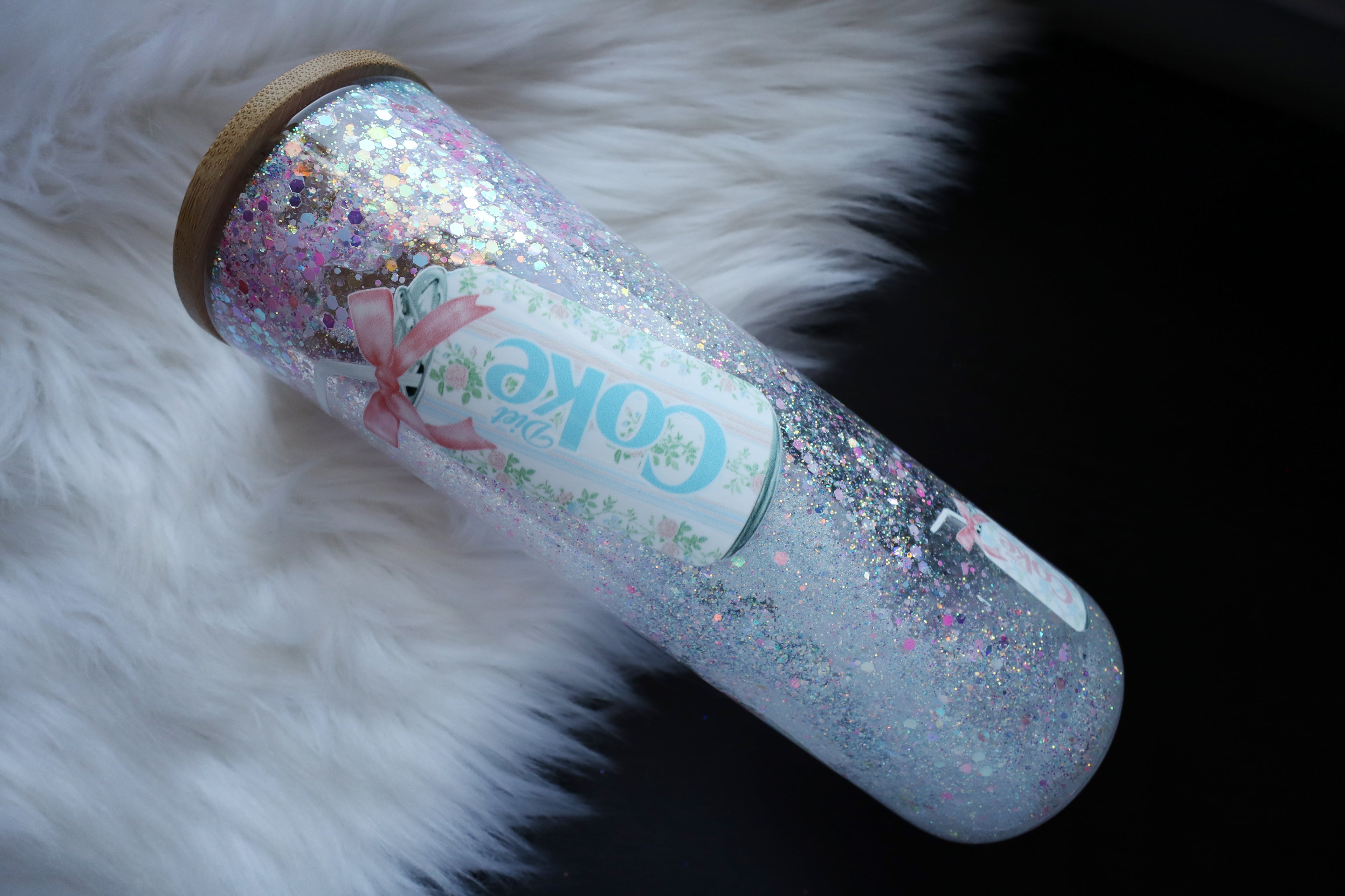 20oz Glass Snow Globe Tumbler - Diet Coke