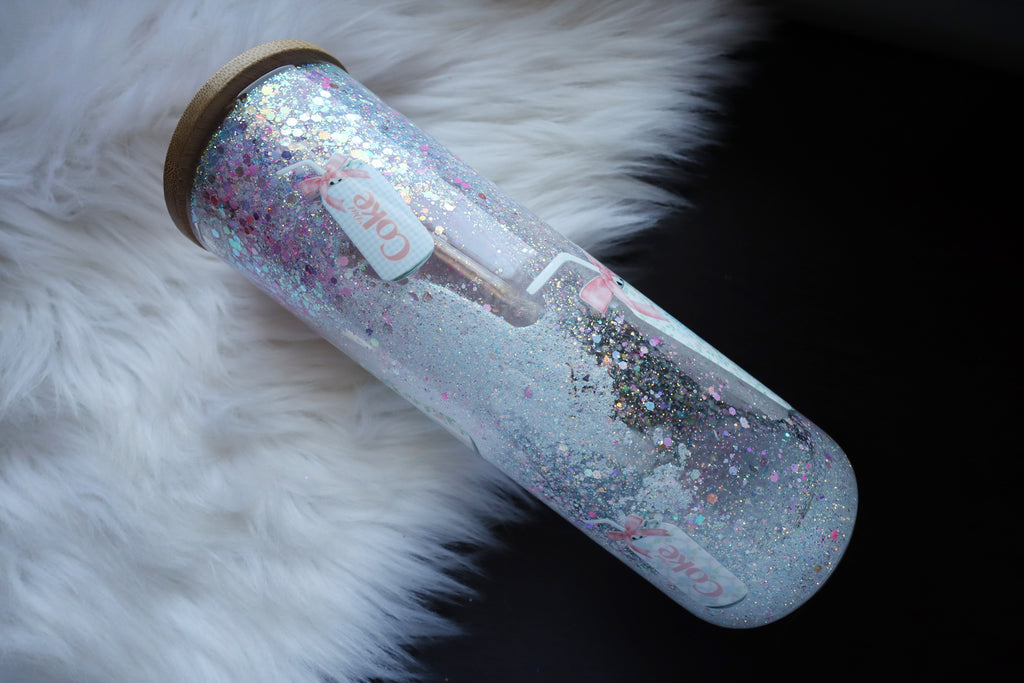 20oz Glass Snow Globe Tumbler - Diet Coke