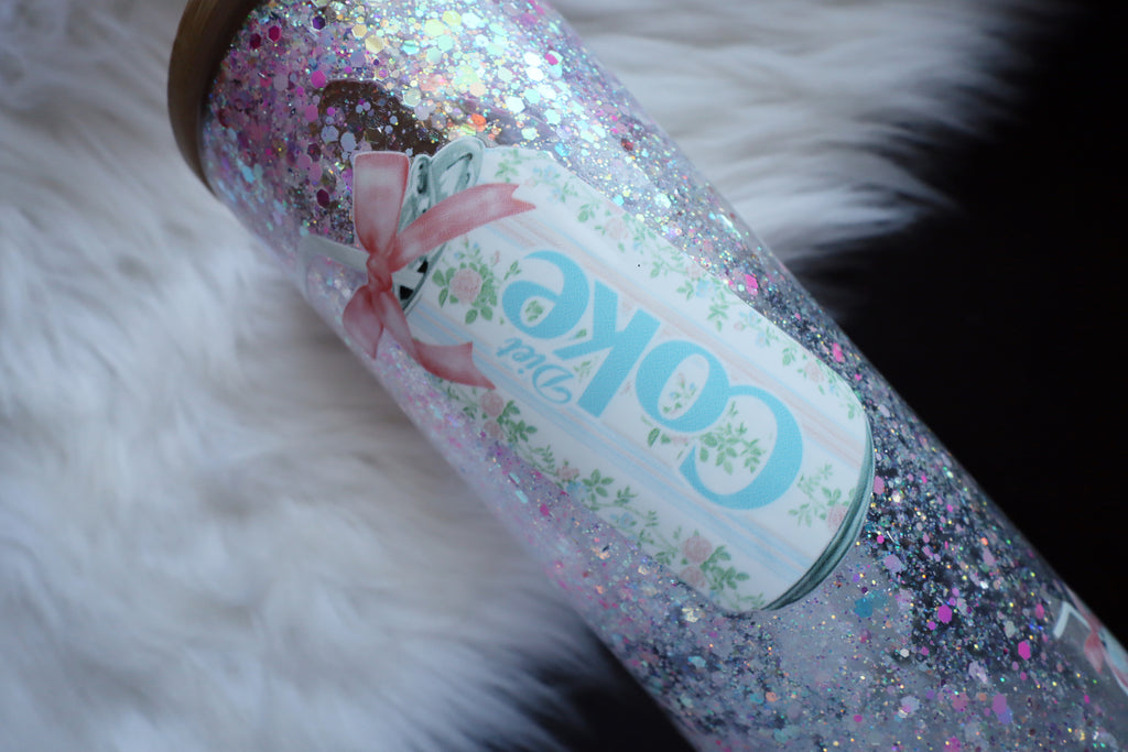 20oz Glass Snow Globe Tumbler - Diet Coke