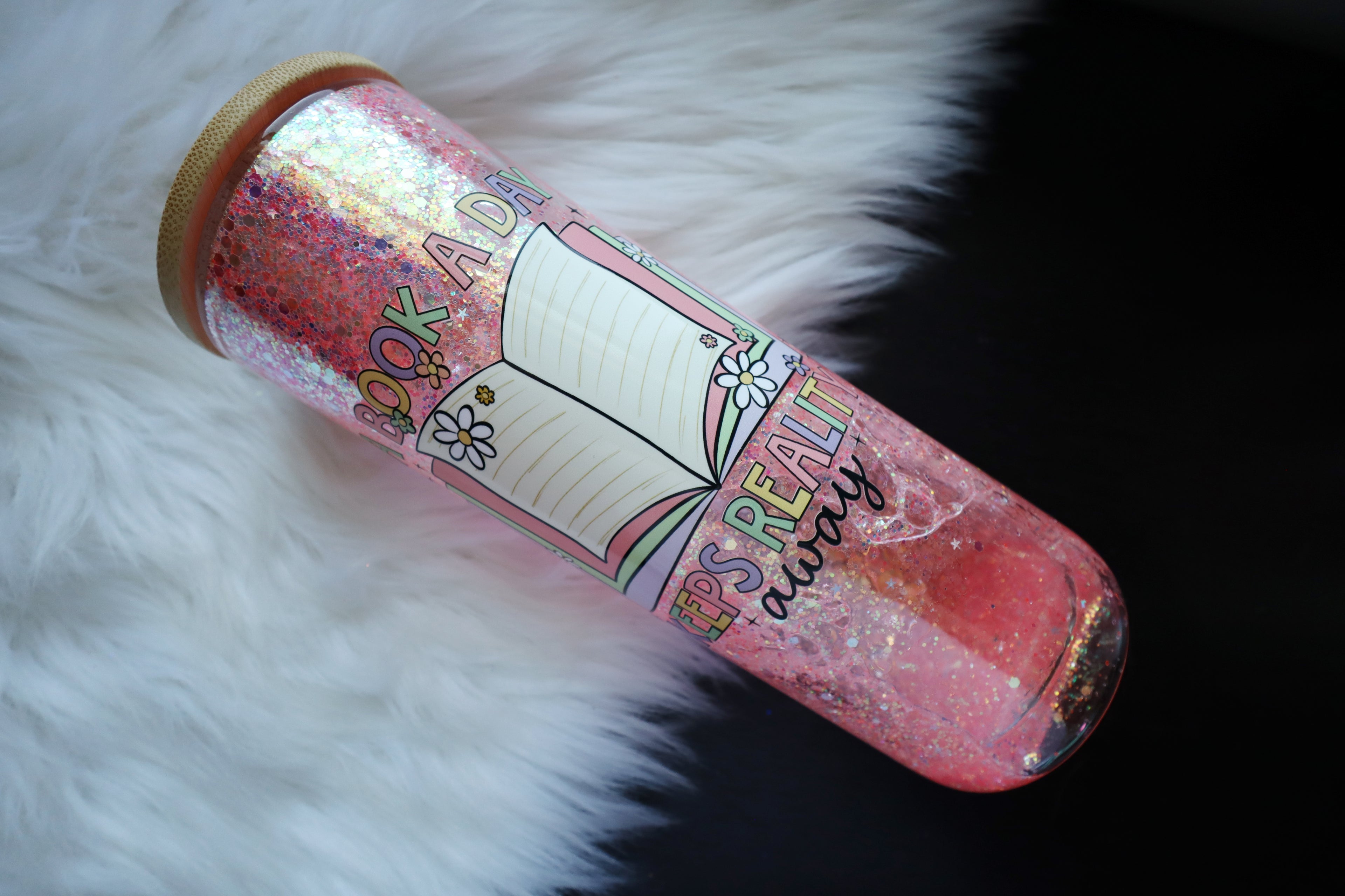 20oz Glass Snow Globe Tumbler - A Book A Day