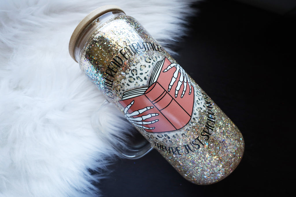 16oz Glass Snow Globe Mug Tumbler - Spicy Fairytales