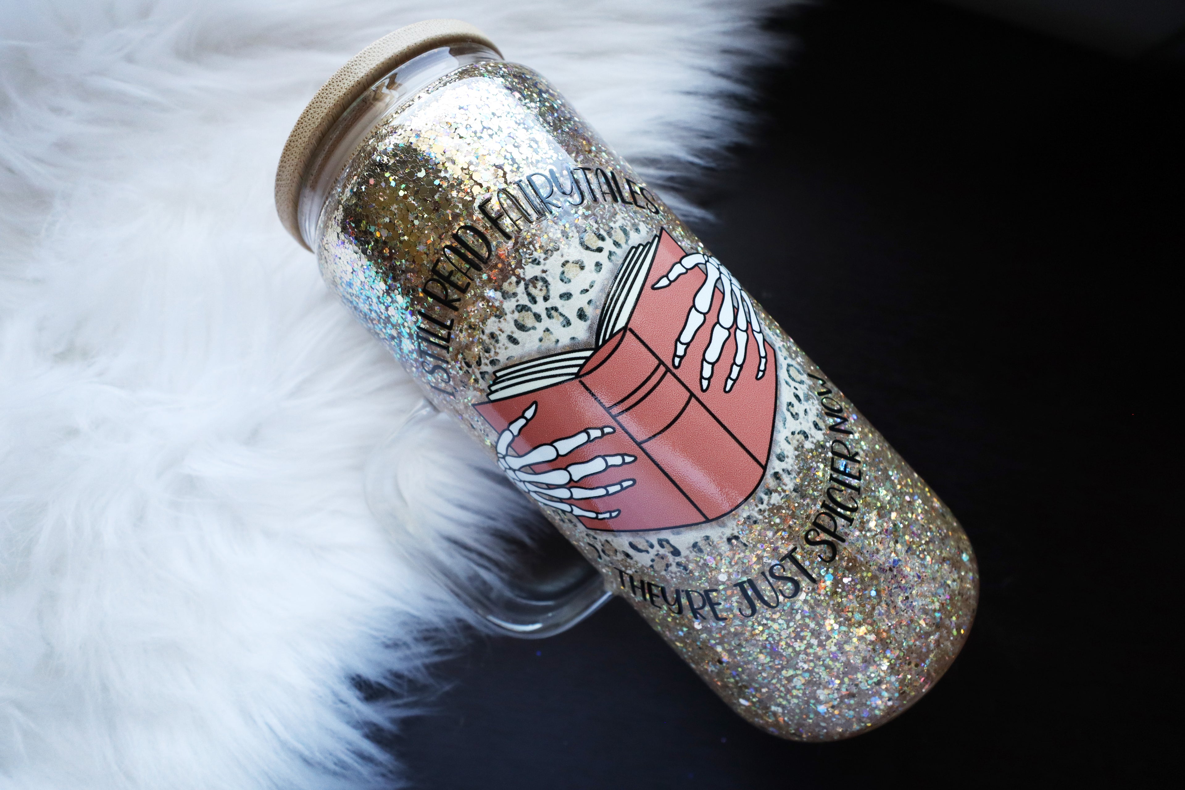 16oz Glass Snow Globe Mug Tumbler - Spicy Fairytales