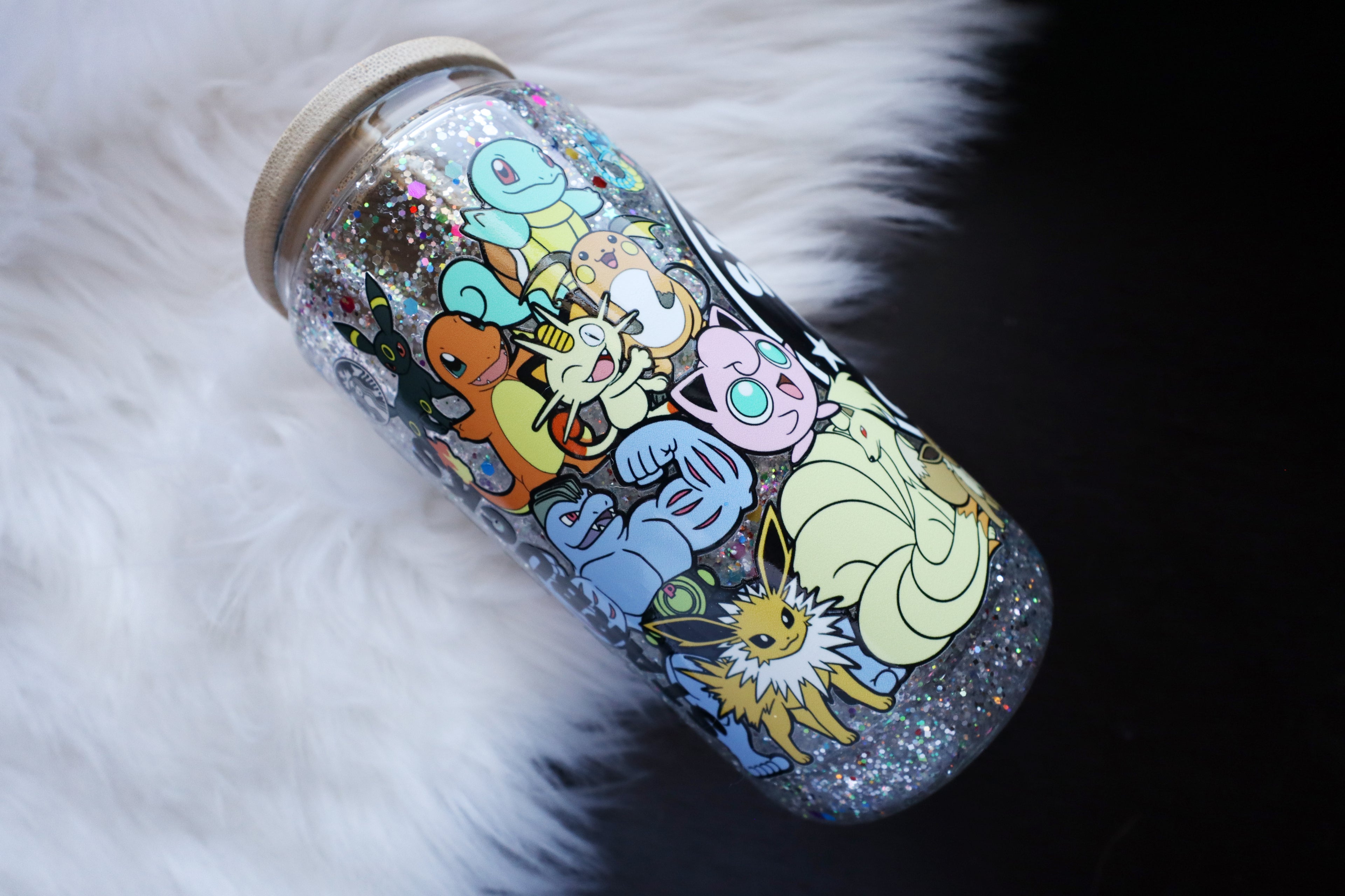 12oz Glass Snow Globe Can Tumbler - Catch Em All