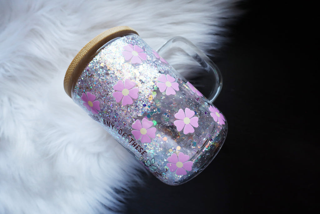 12oz Glass Snow Globe Mug Tumbler - Not Here to Please