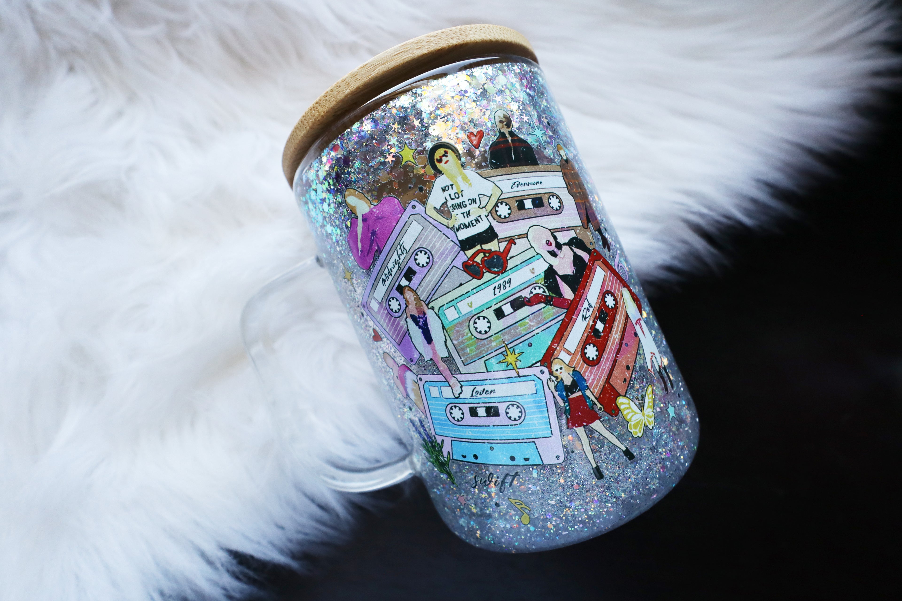 12oz Glass Snow Globe Mug Tumbler - TS