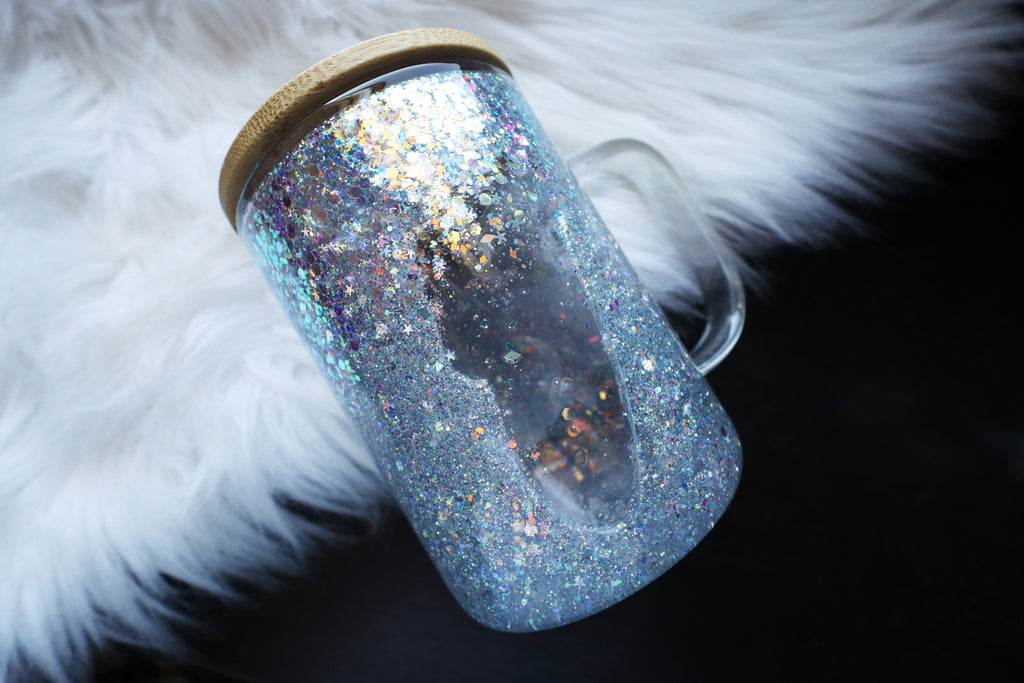 12oz Glass Snow Globe Mug Tumbler - TS