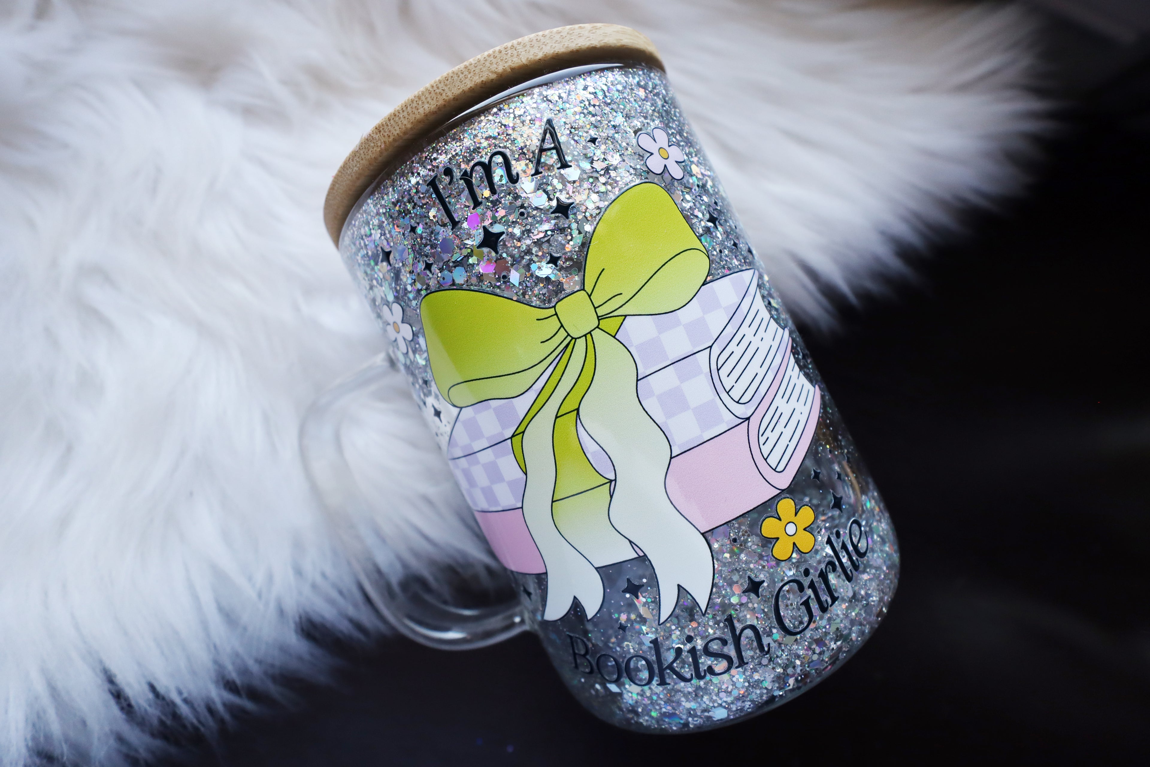 12oz Glass Snow Globe Mug Tumbler - Bookish Girlie