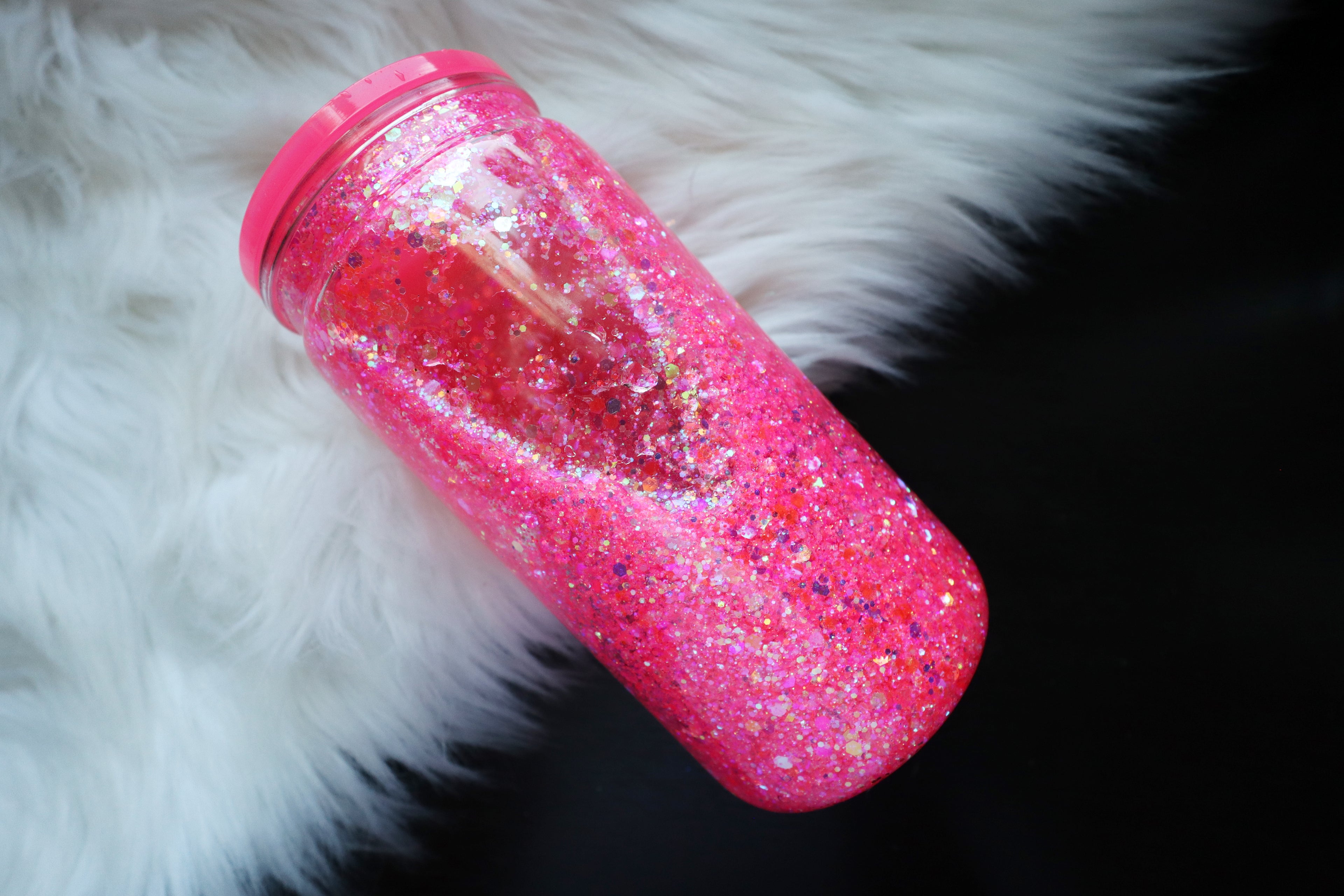 16oz Acrylic Snow Globe Tumbler - Hot Pink Spicy Books
