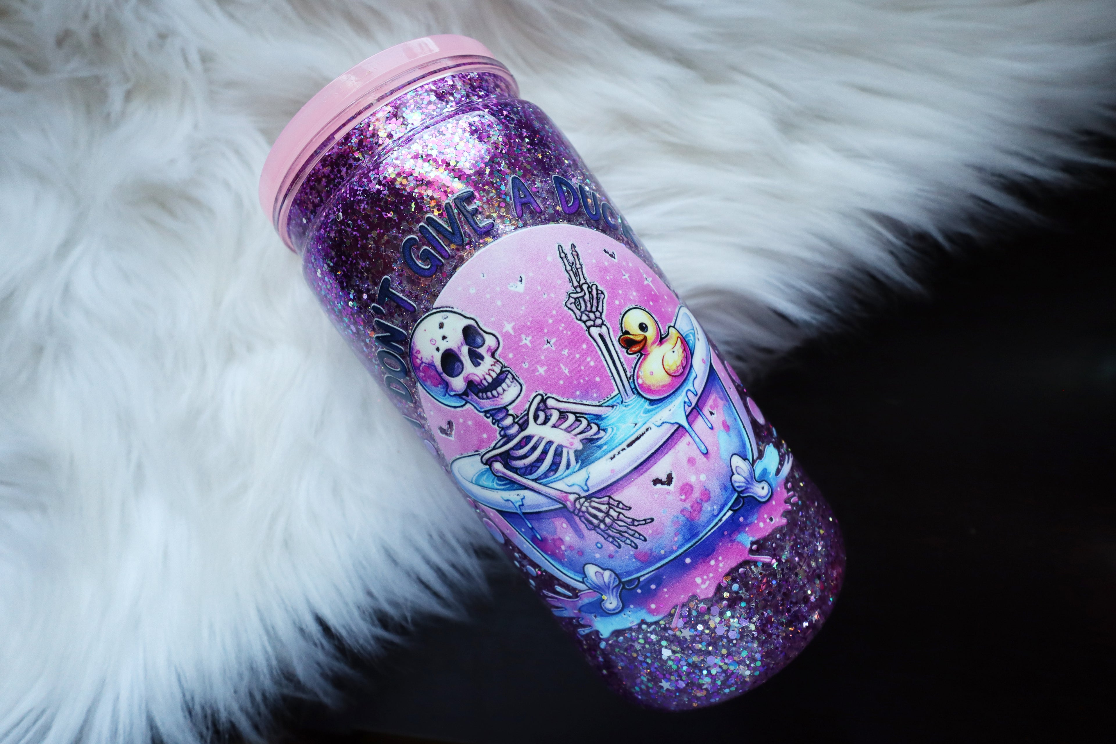 16oz Acrylic Snow Globe Tumbler - Don't Give A Duck