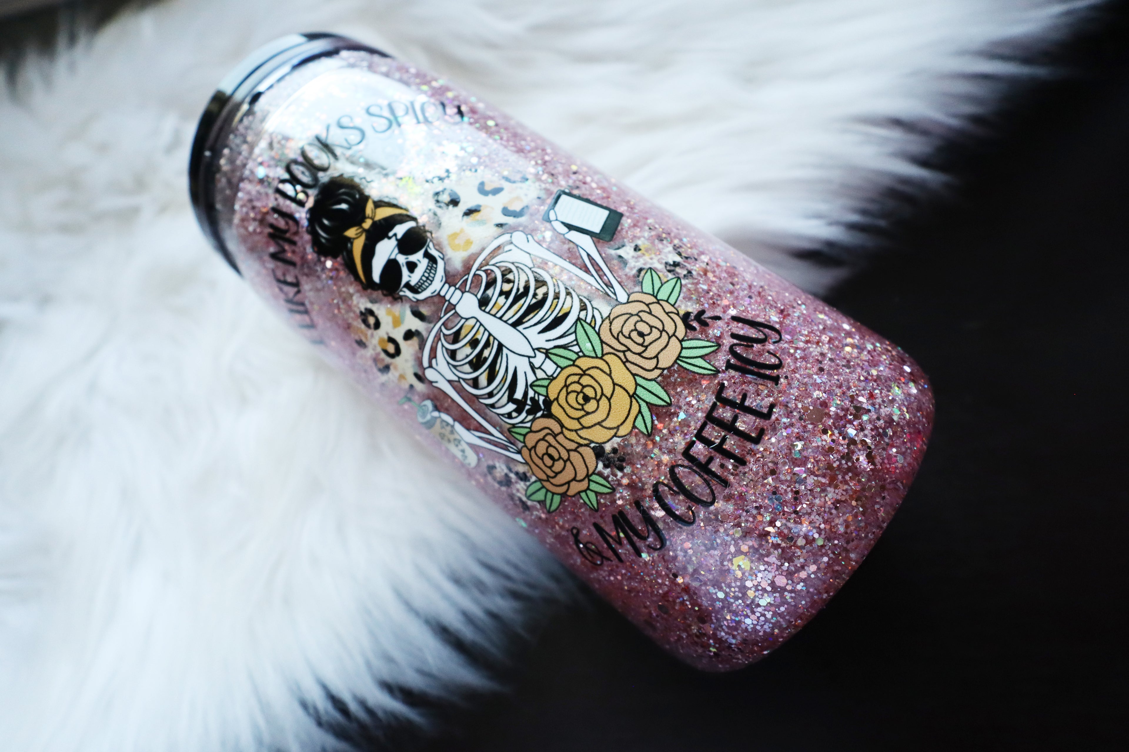 16oz Acrylic Snow Globe Tumbler - I Like My Books Spicy