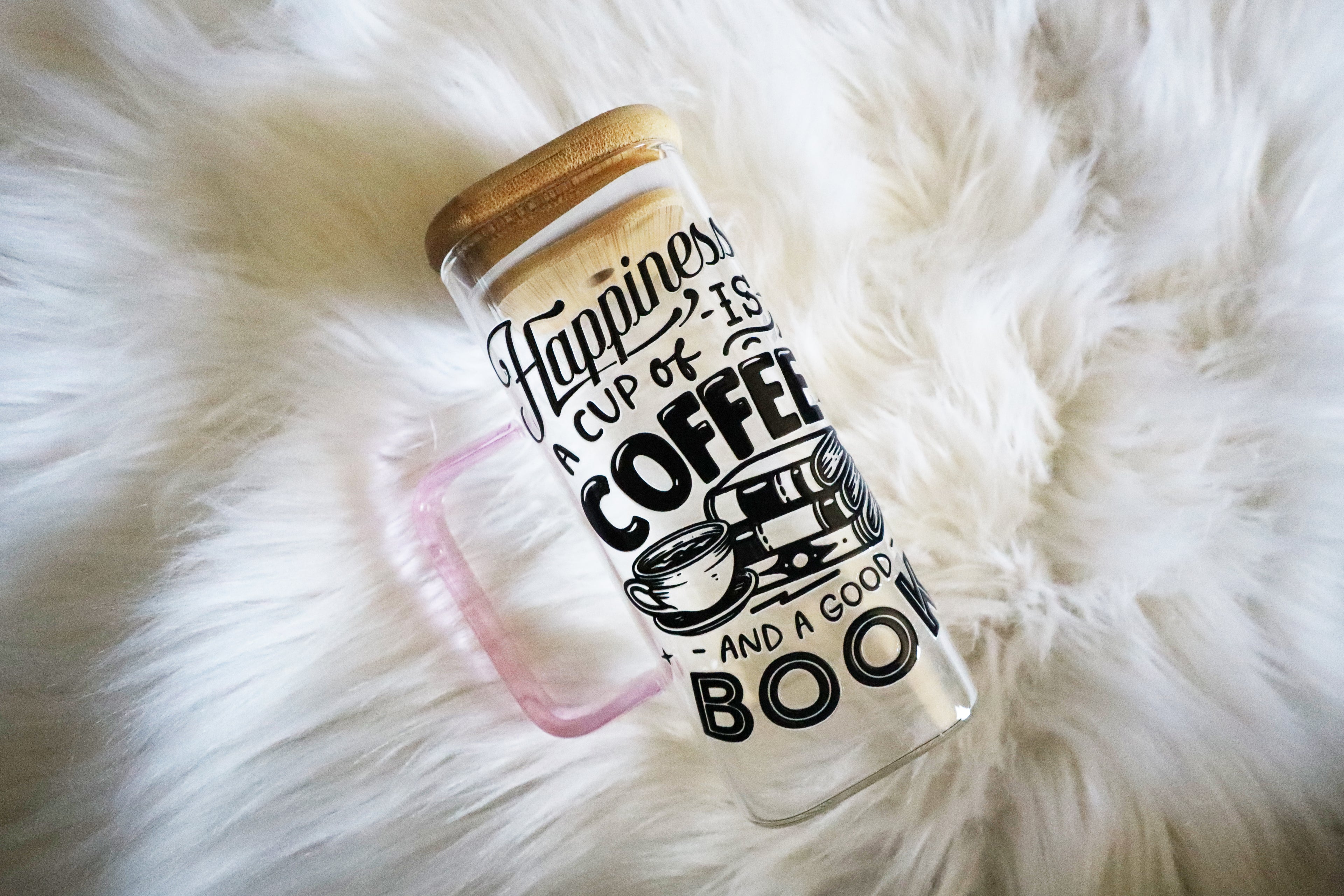 10oz Glass Mug - Happiness Is