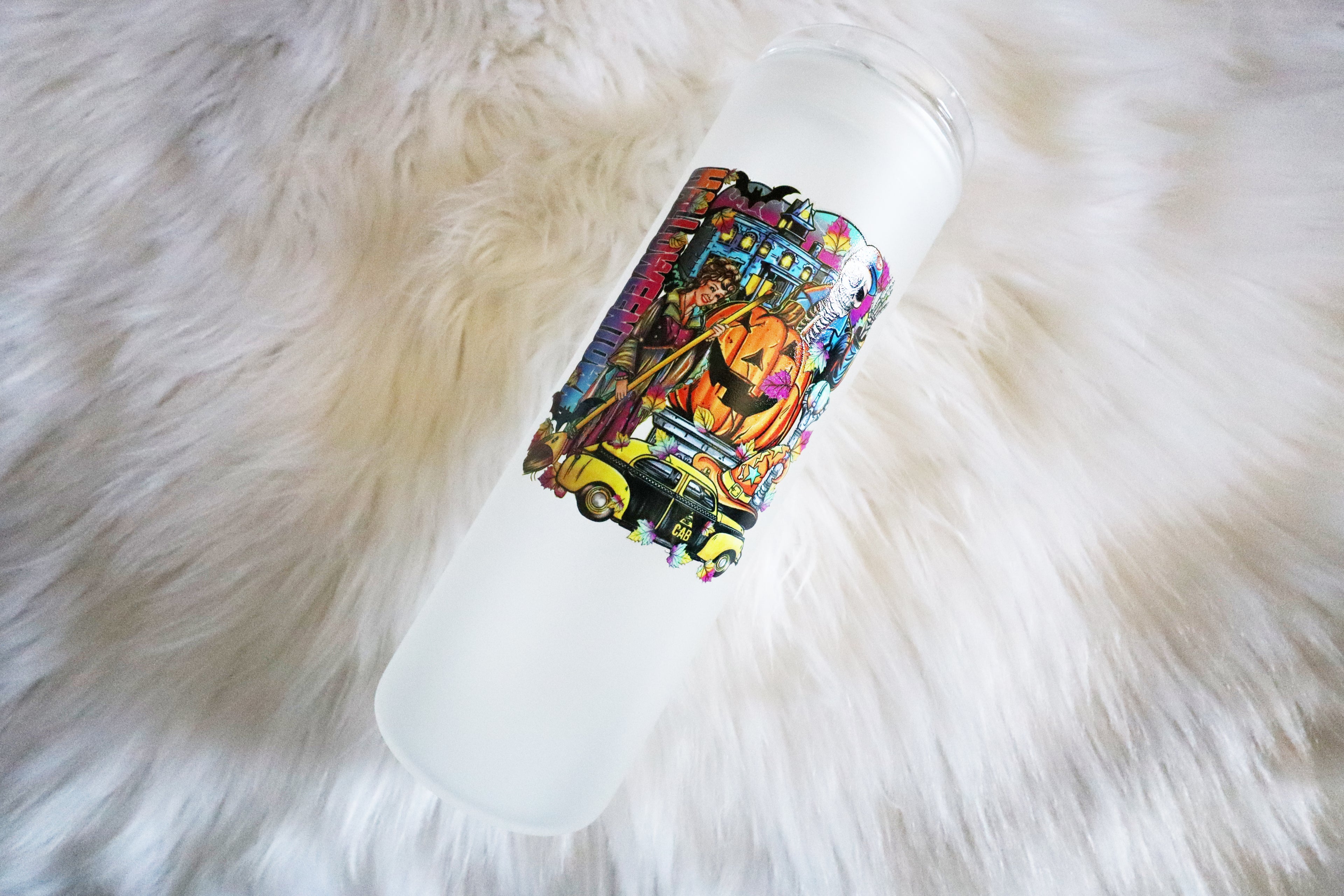 20oz Frosted Glass Tumbler - Halloween