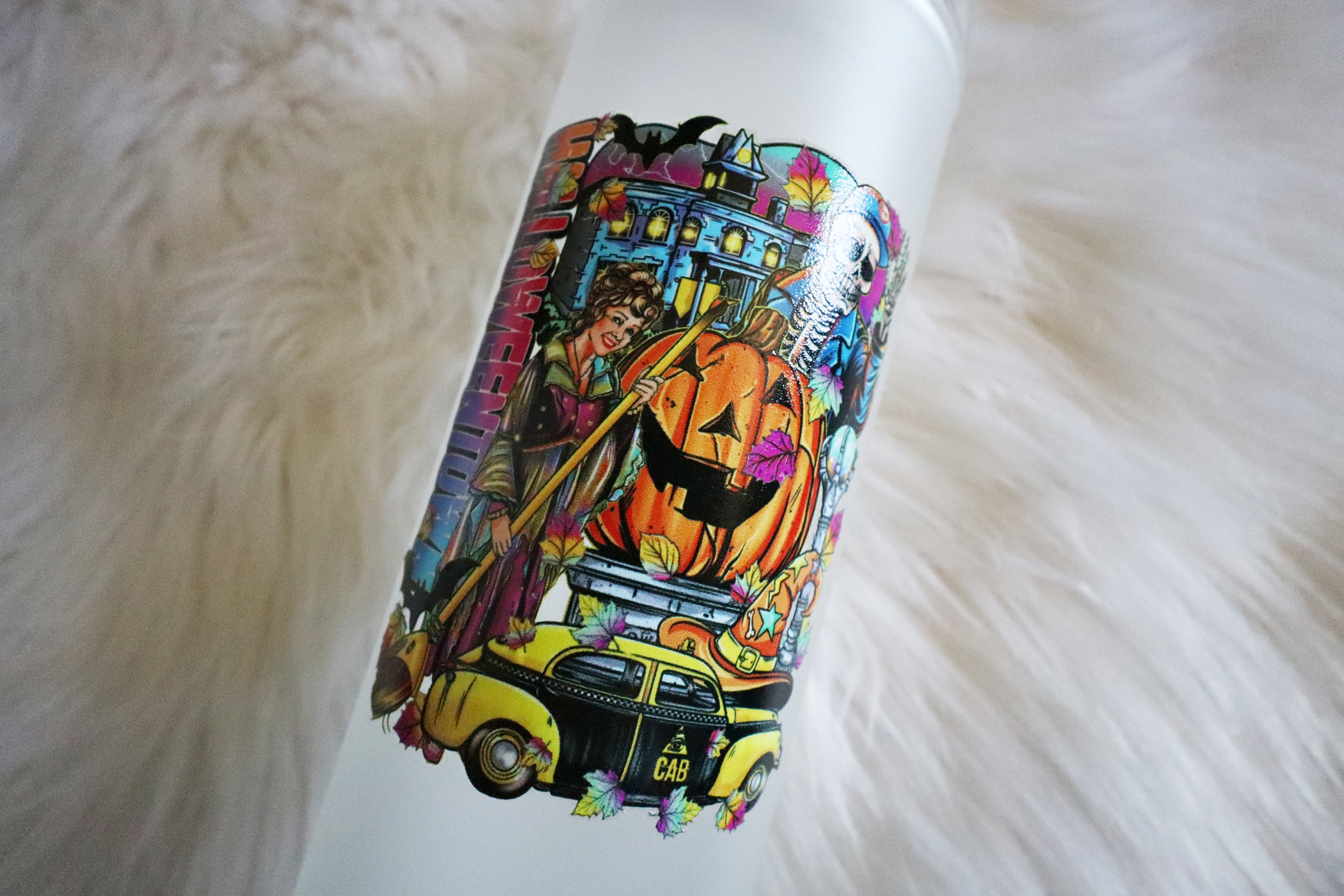 20oz Frosted Glass Tumbler - Halloween