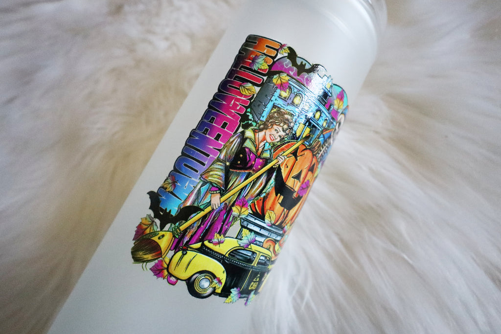 20oz Frosted Glass Tumbler - Halloween