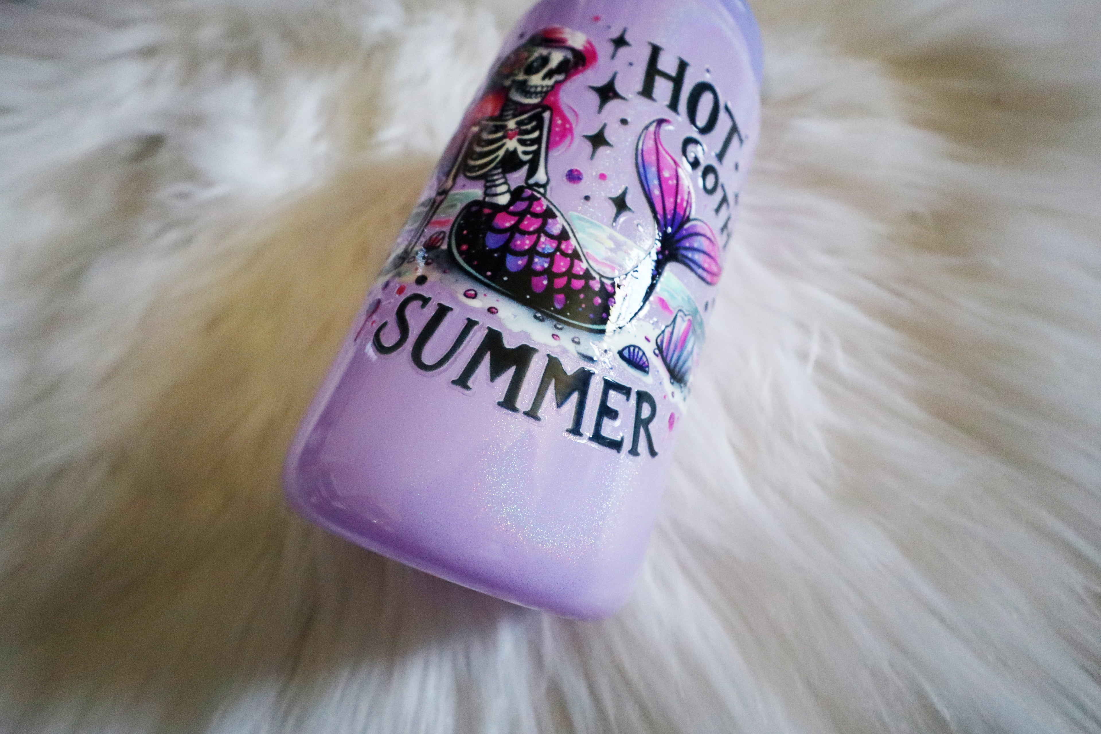 12oz Holographic Glass Can Tumbler - Hot Goth Summer
