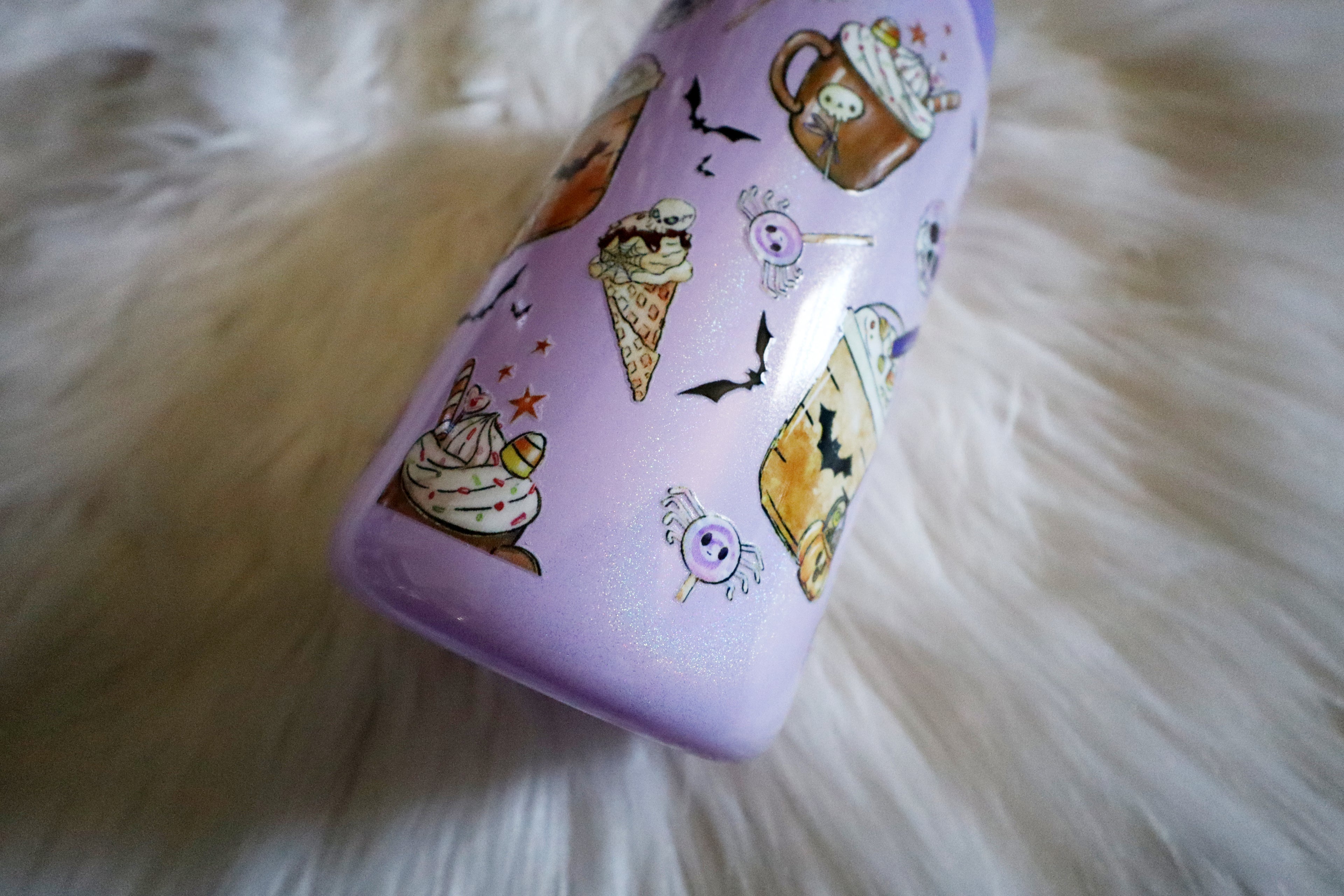 12oz Holographic Glass Can Tumbler - Spooky Coffee