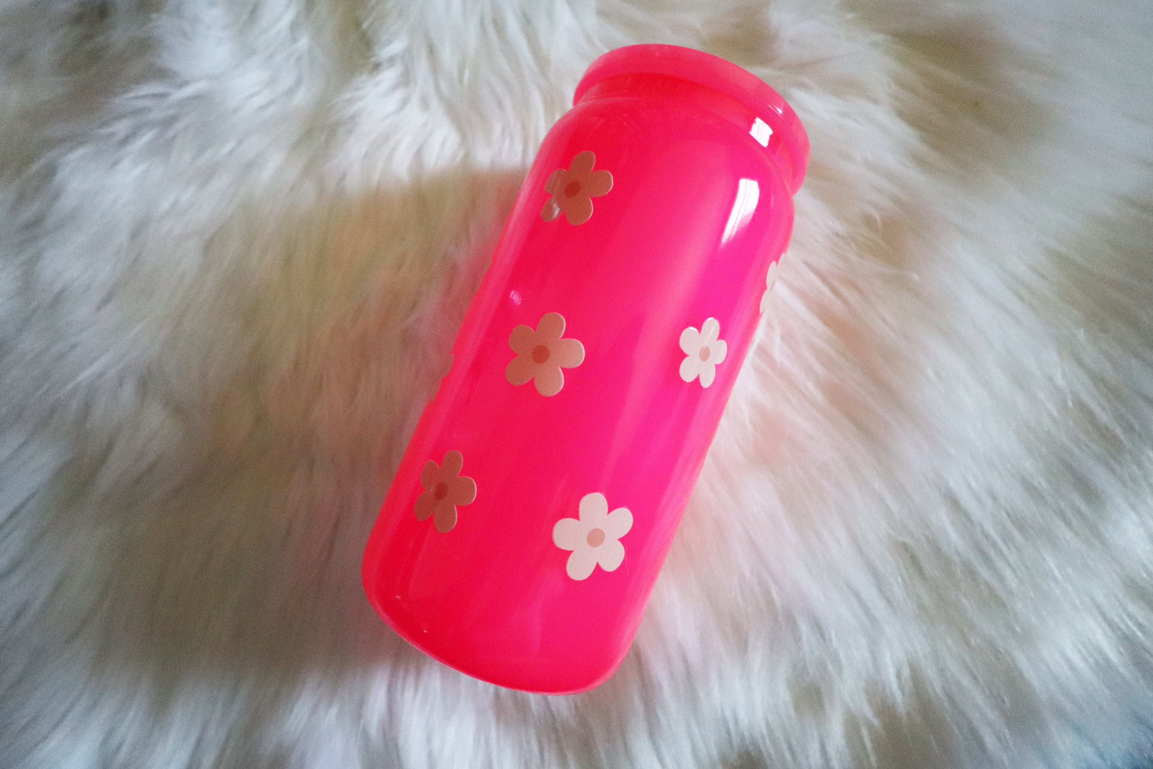 12oz Hot Pink Glass Can Tumbler - Iced Coffee Girly