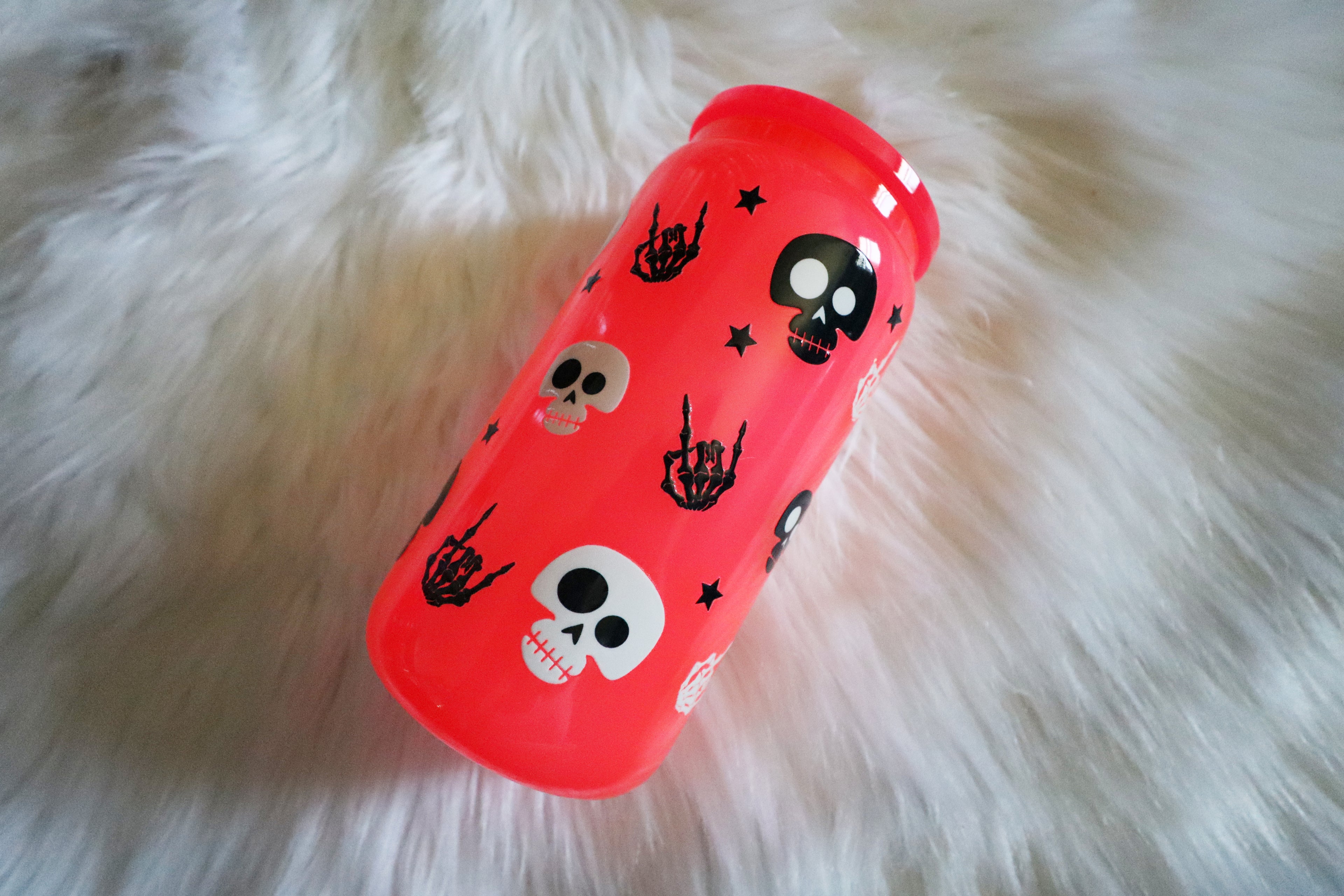 12oz Hot Pink Glass Can Tumbler - Stay Spooky