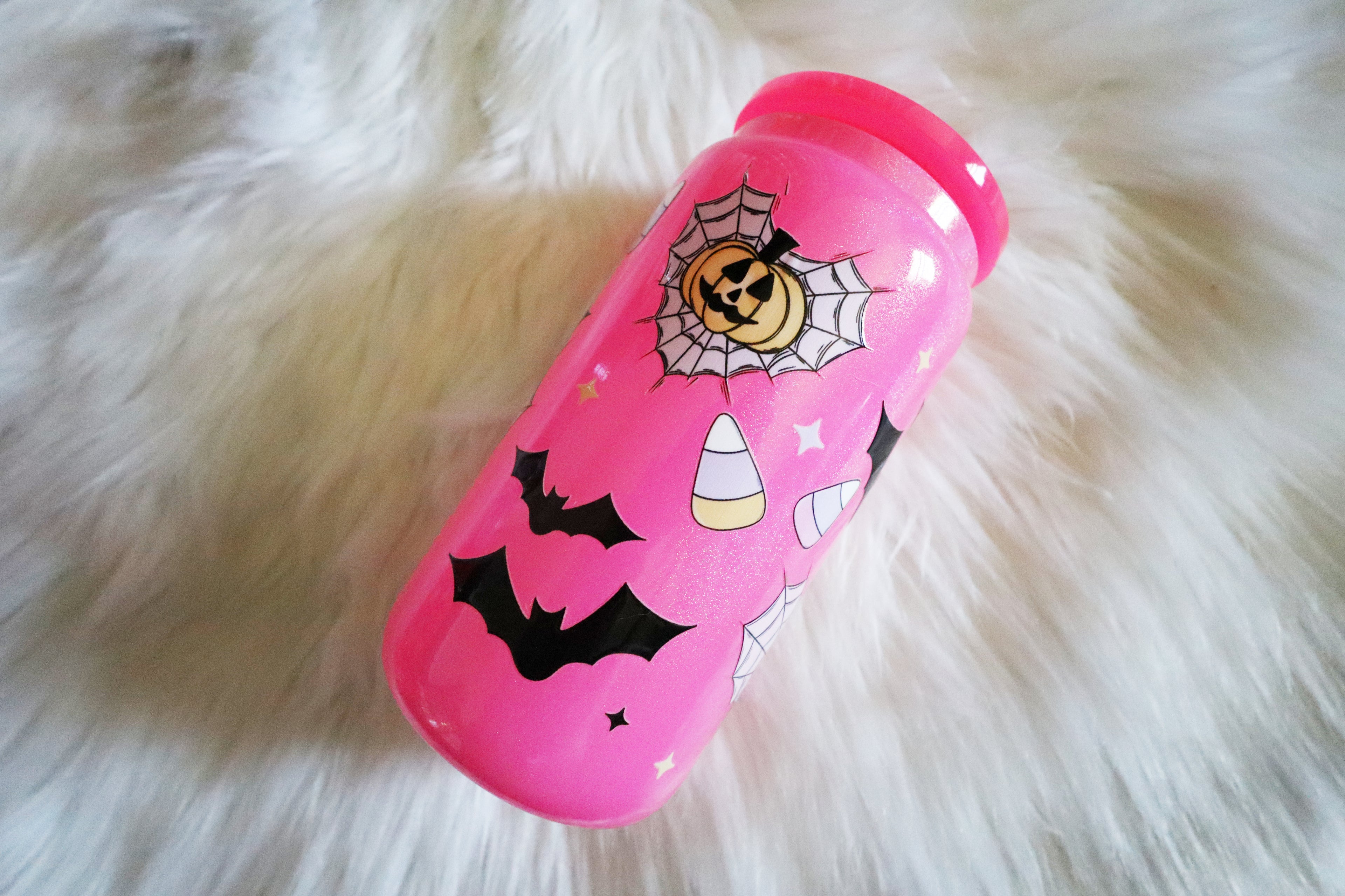 12oz Holographic Glass Can Tumbler - Spooky Pastel