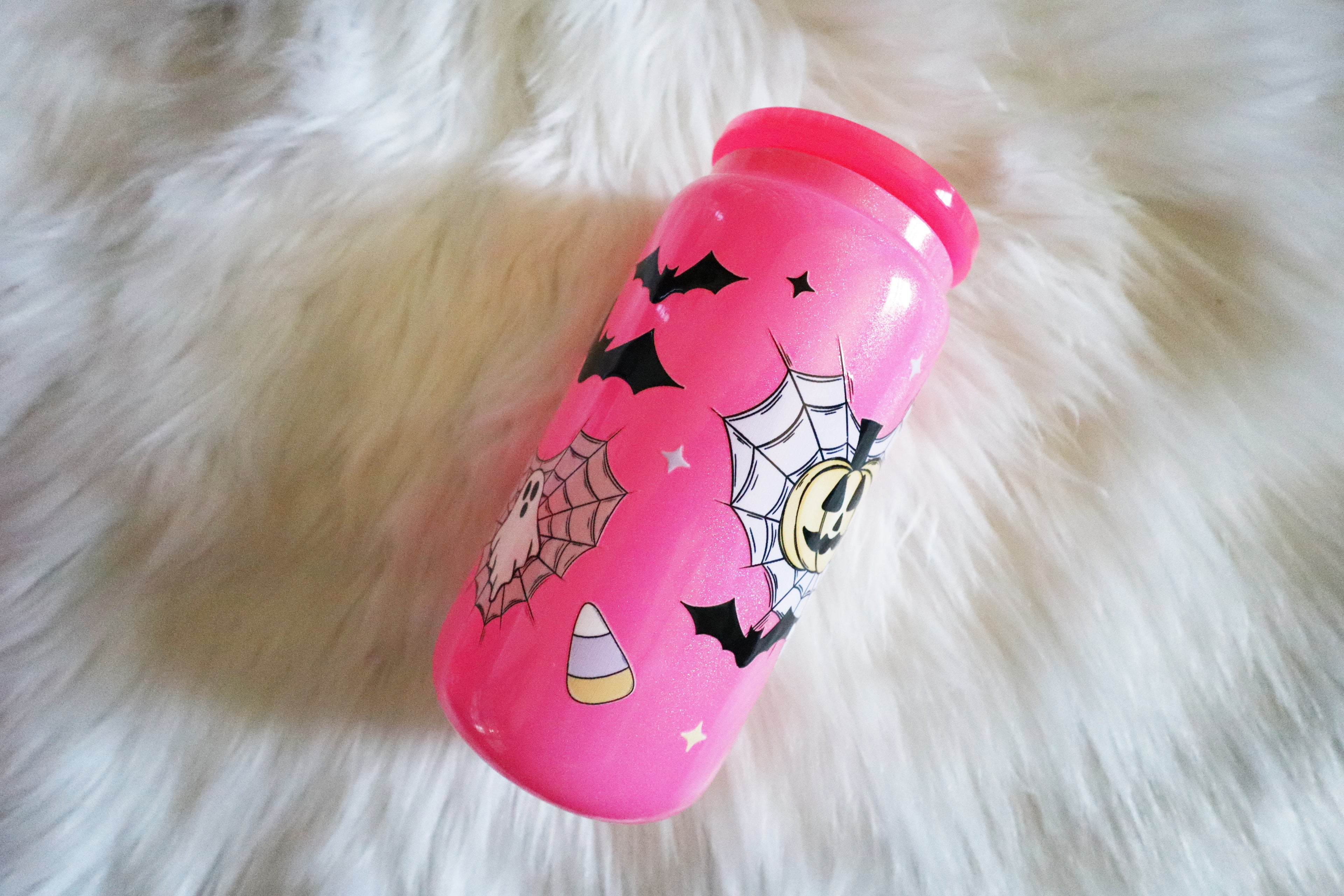 12oz Holographic Glass Can Tumbler - Spooky Pastel