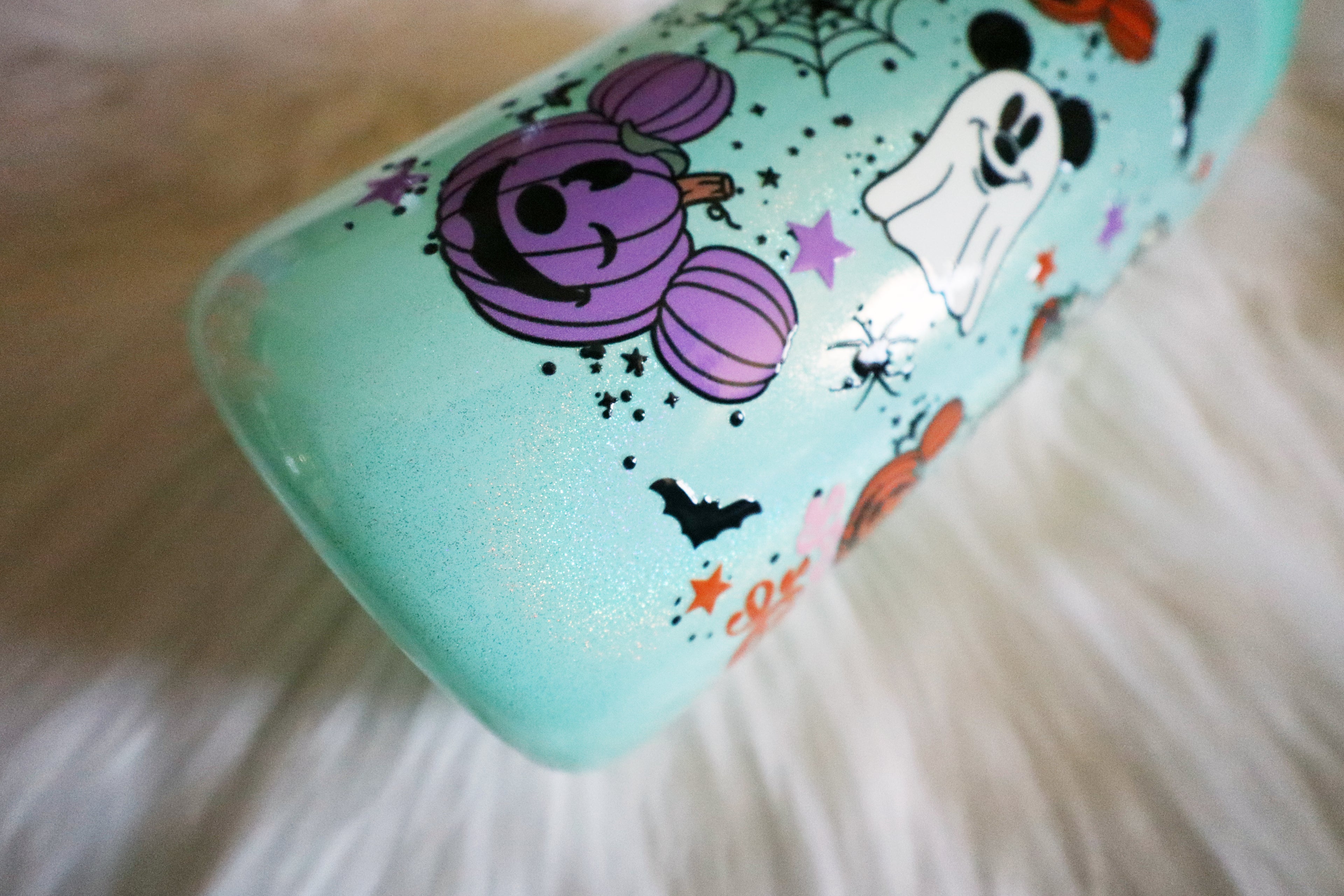 12oz Holographic Glass Can Tumbler - Spooky Mouse