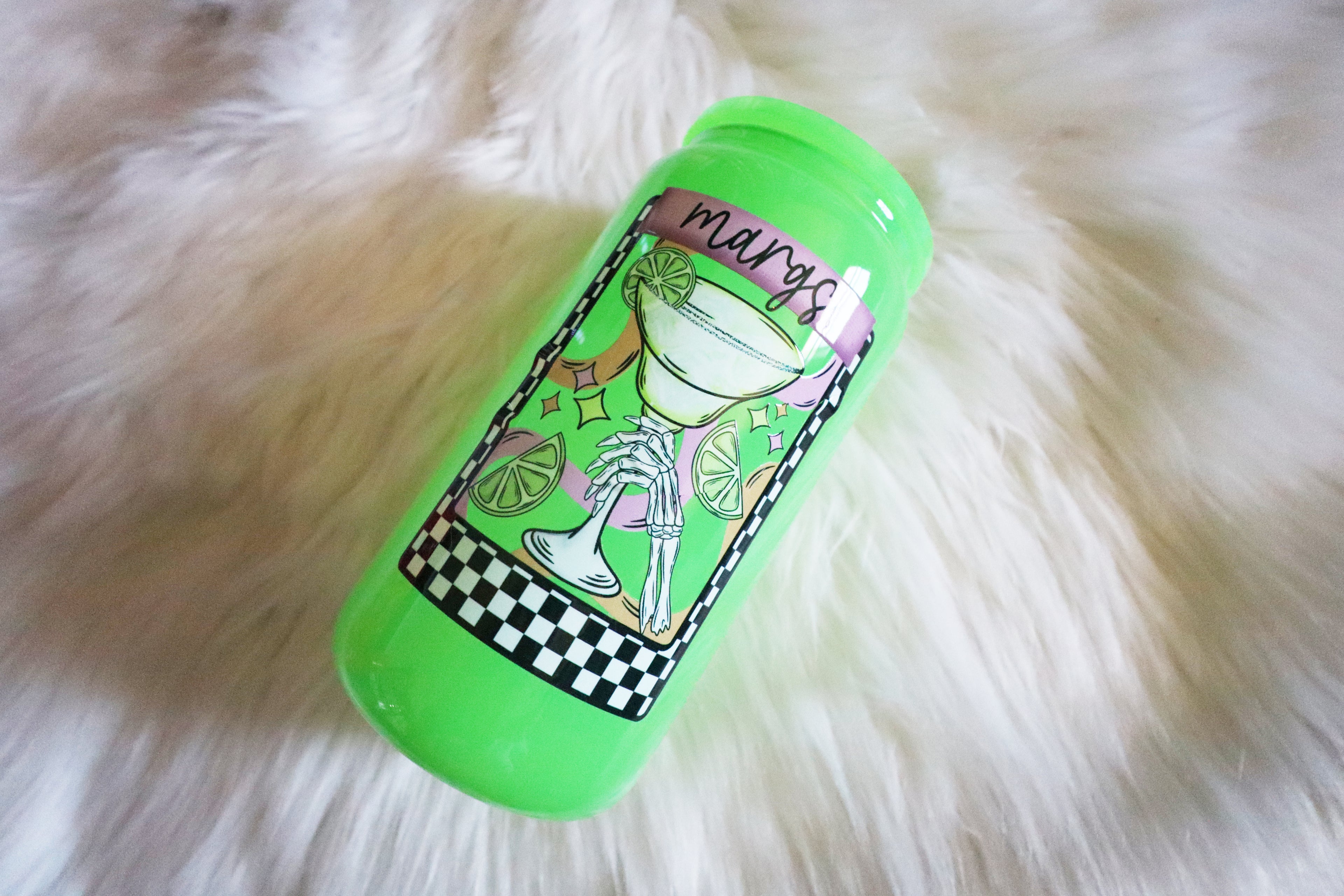 12oz Green Glass Can Tumbler - Skelly Marg