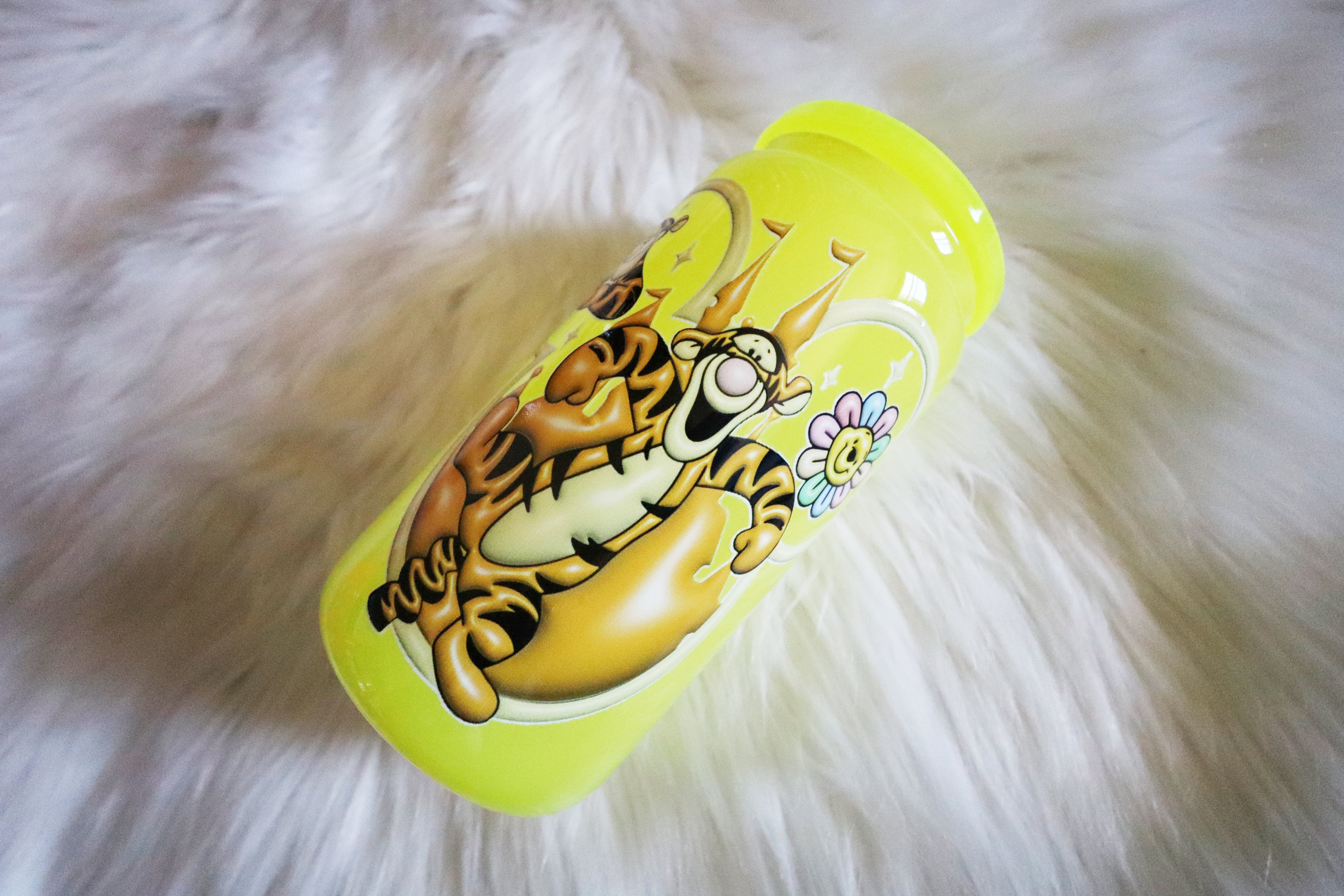 12oz Yellow Glass Can Tumbler - Tiger