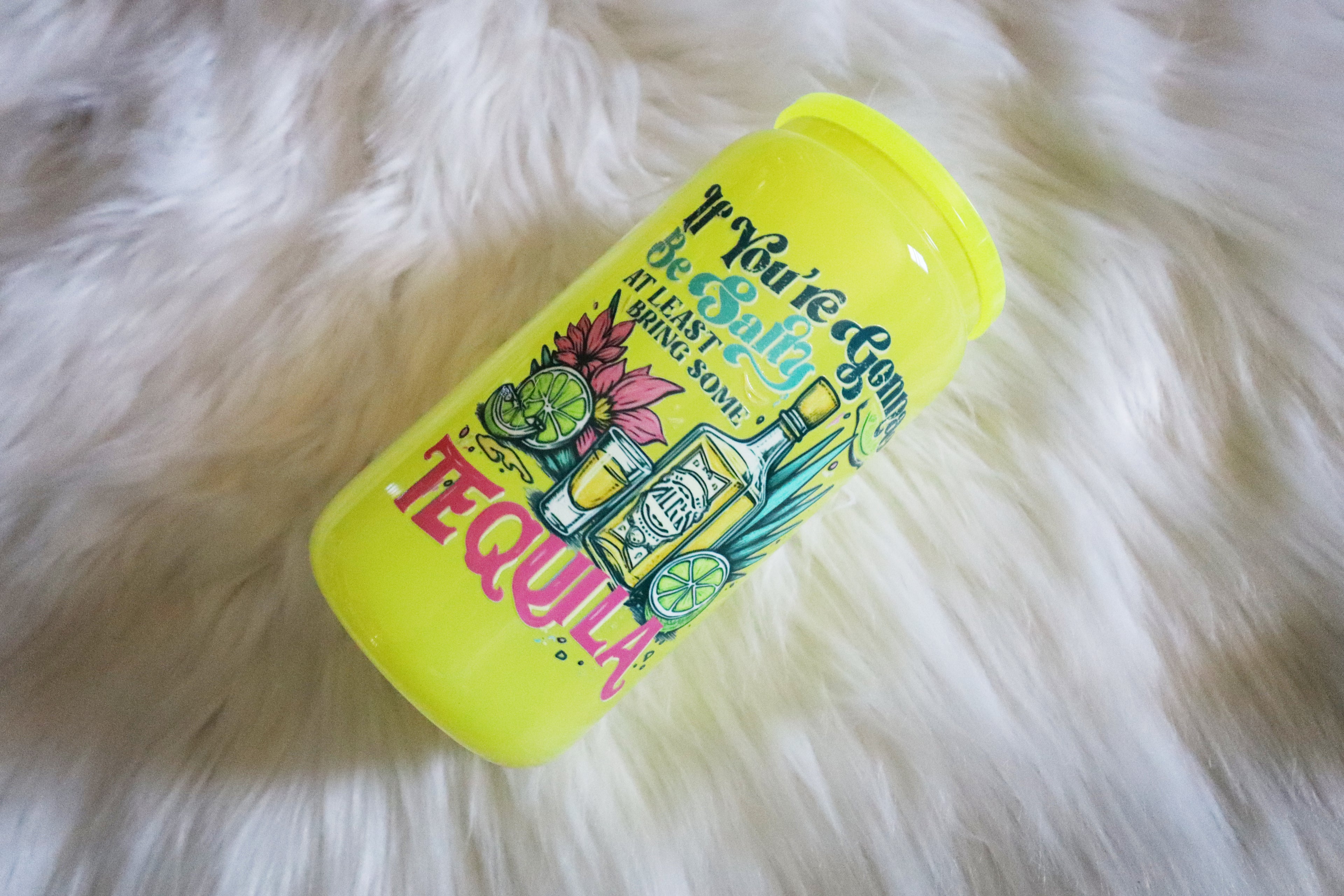 12oz Yellow Glass Can Tumbler - Tequila