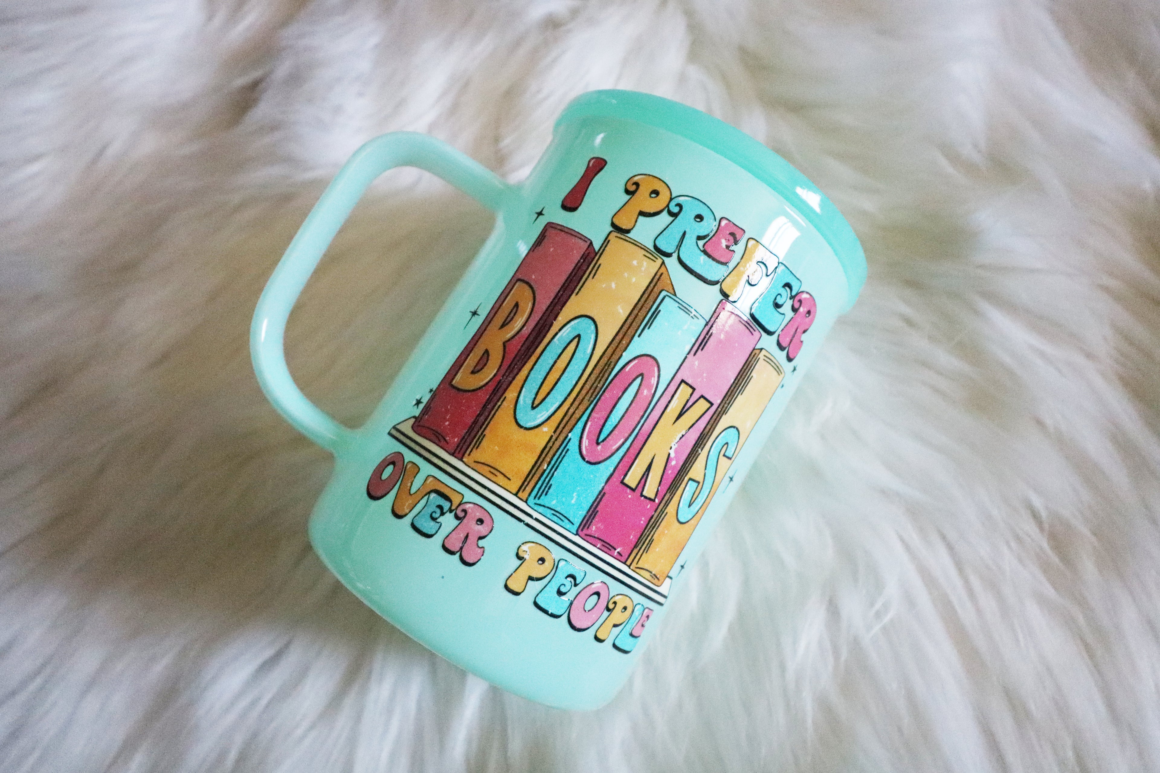 12oz Glass Mint Mug Tumbler - Books Over People