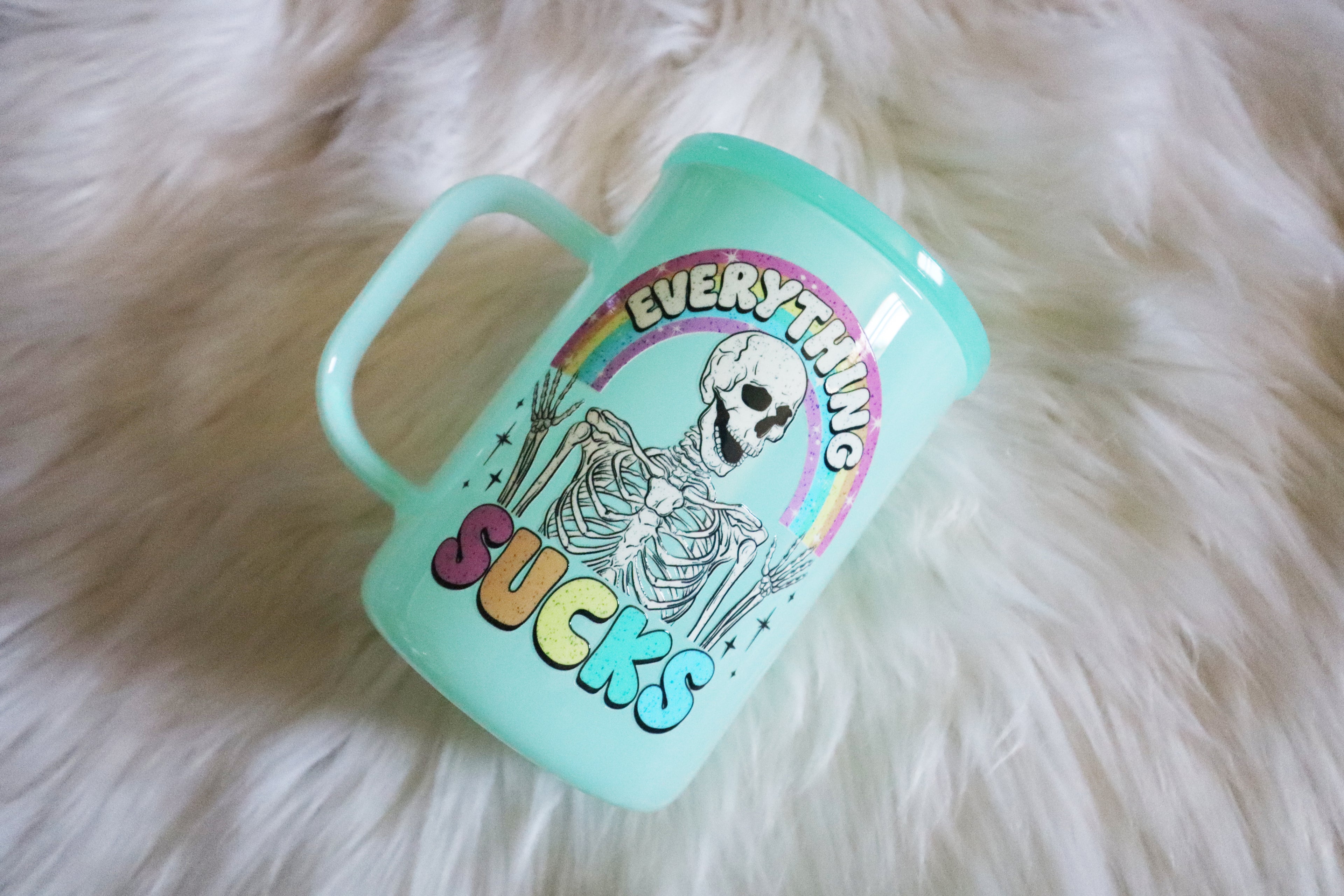 12oz Glass Mint Mug Tumbler - Everything Sucks