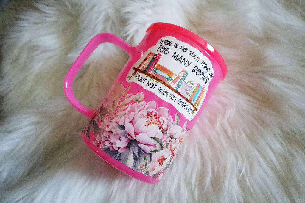 12oz Hot Pink Glass Mug Tumbler - Floral Oopsie Mug