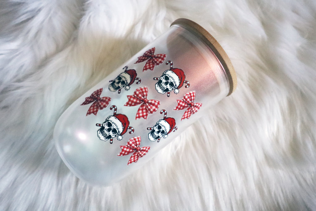 14oz Wine Glass Color Shifting Wine Tumbler - Full of Holiday Spirit Skelly