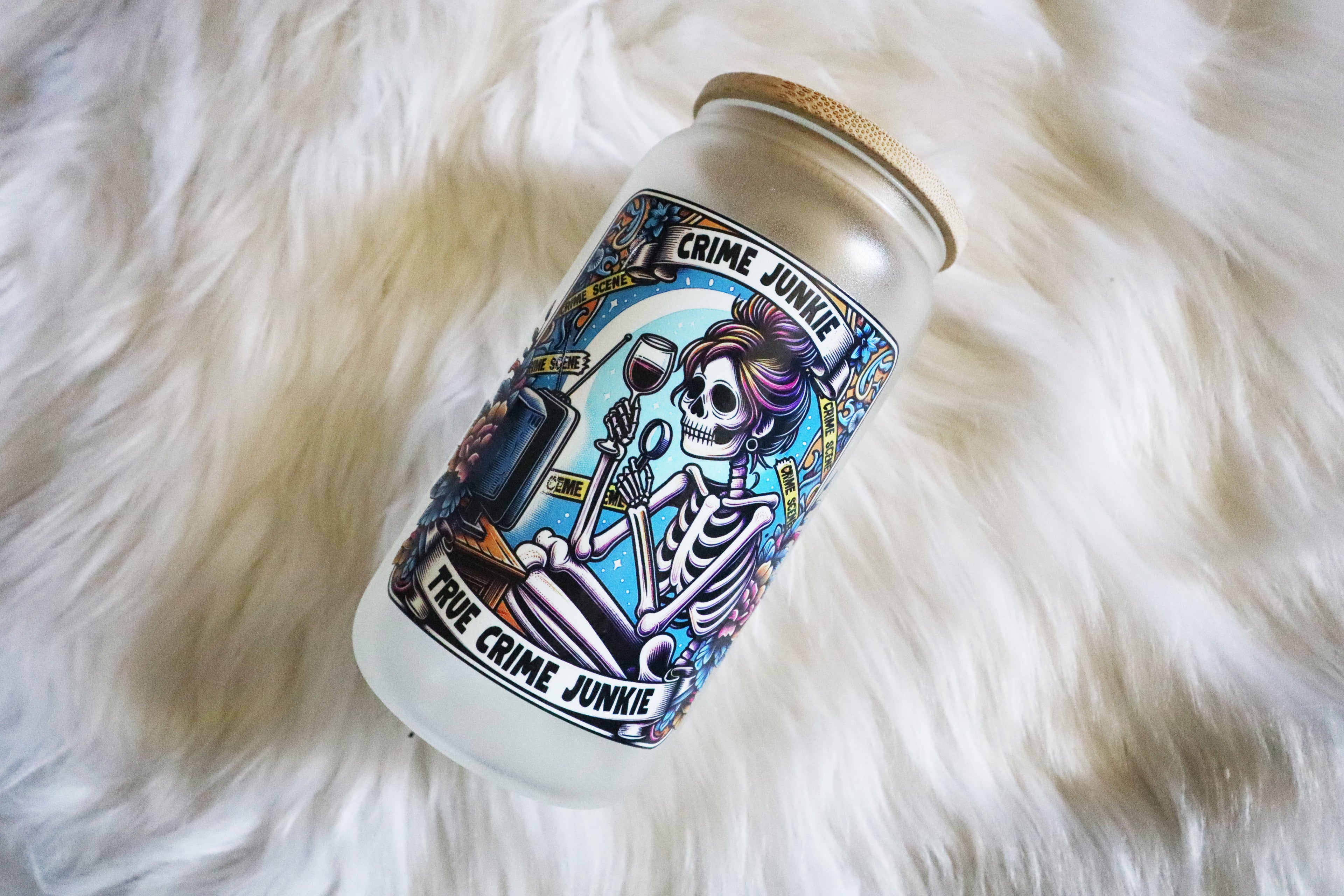 12oz Glass Can Tumbler - True Crime Junkie